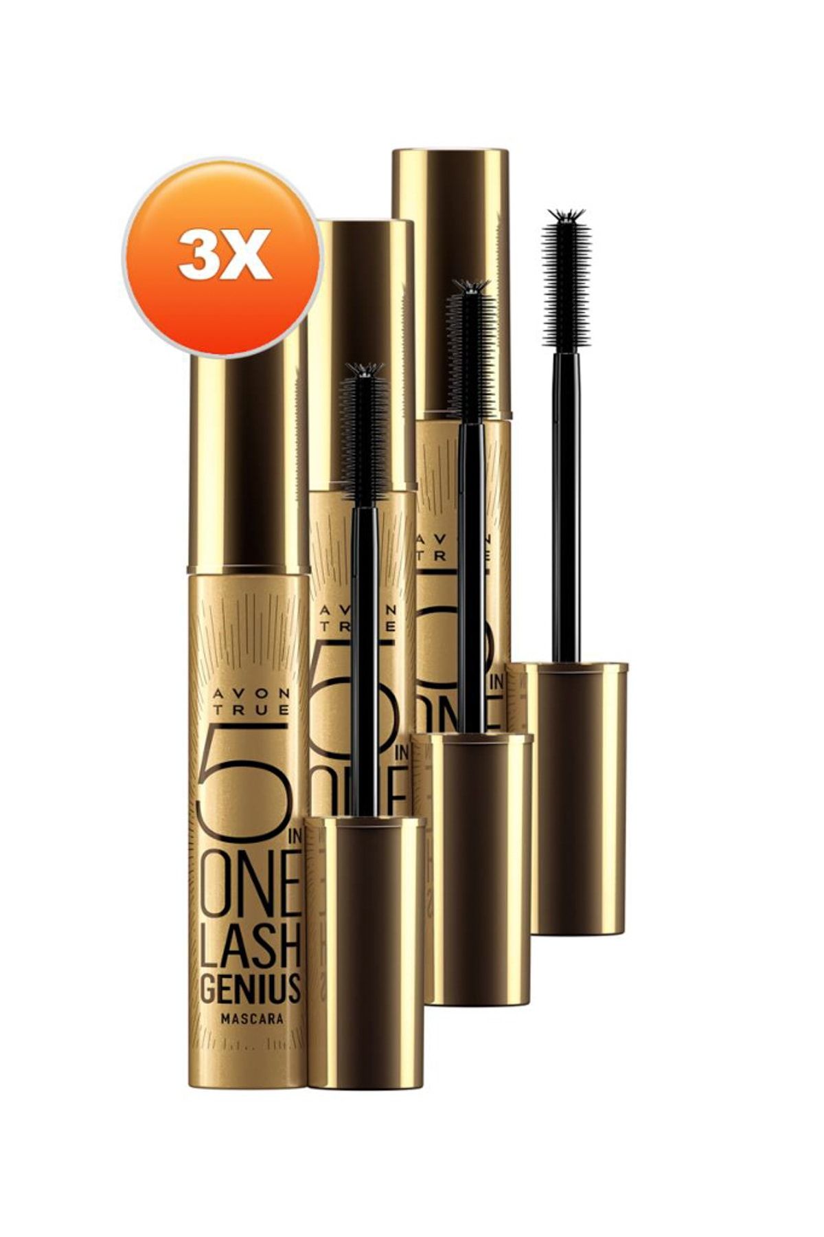 AVON True Lash Genius Maskara 10 ml Black Üçlü Set