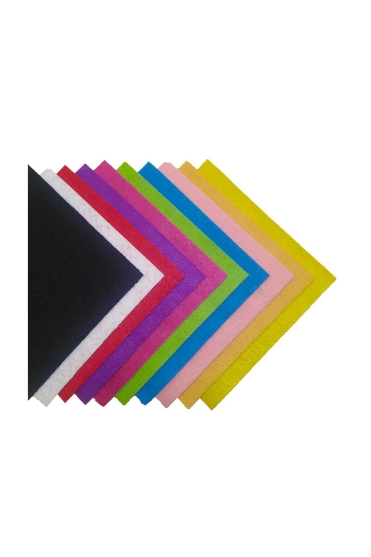 toptankece 10 Adet Seçili Renklerde 25x25 cm Ince Keçe Paketi, Ince Keçeler