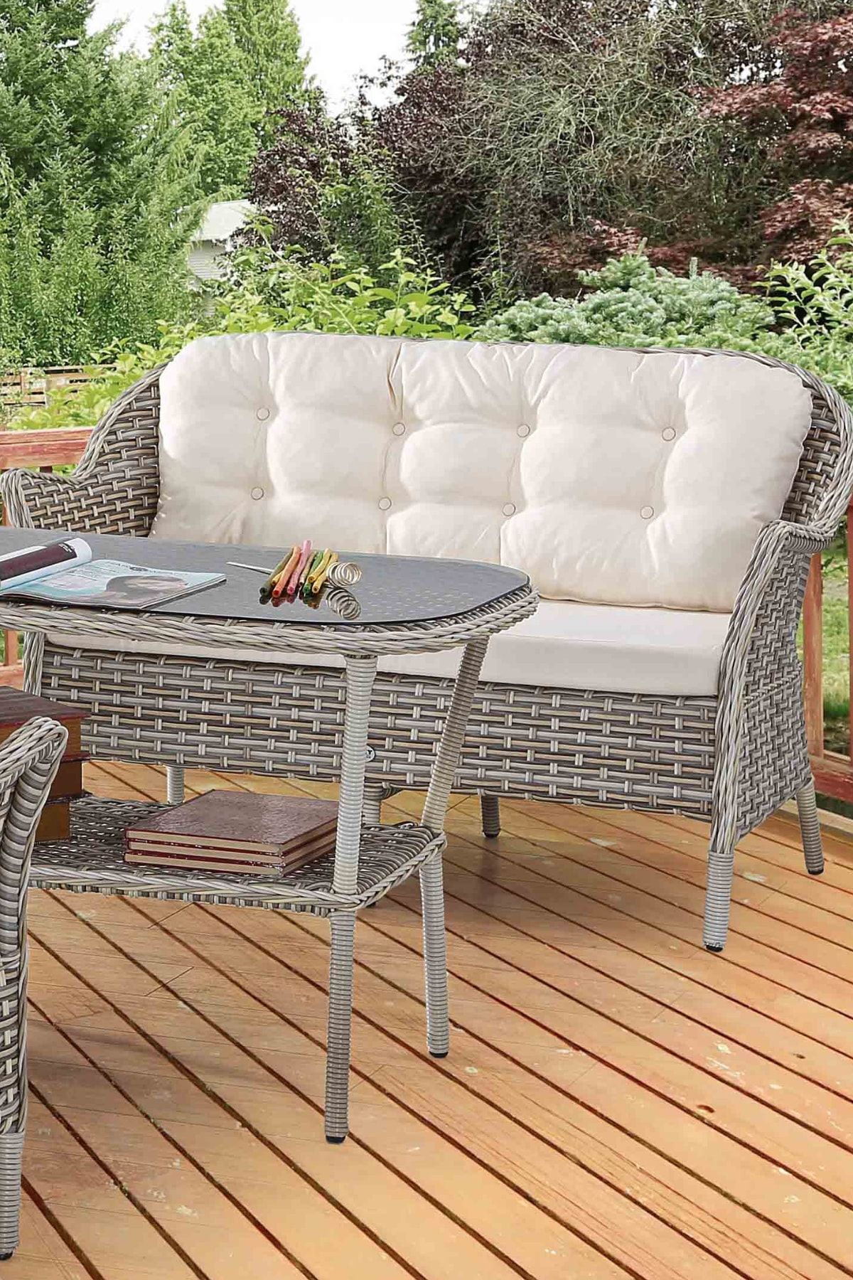 vieno home garden alba orgu rattan bahce balkon ikili koltuk masa 4 parca keyif seti fiyati yorumlari trendyol