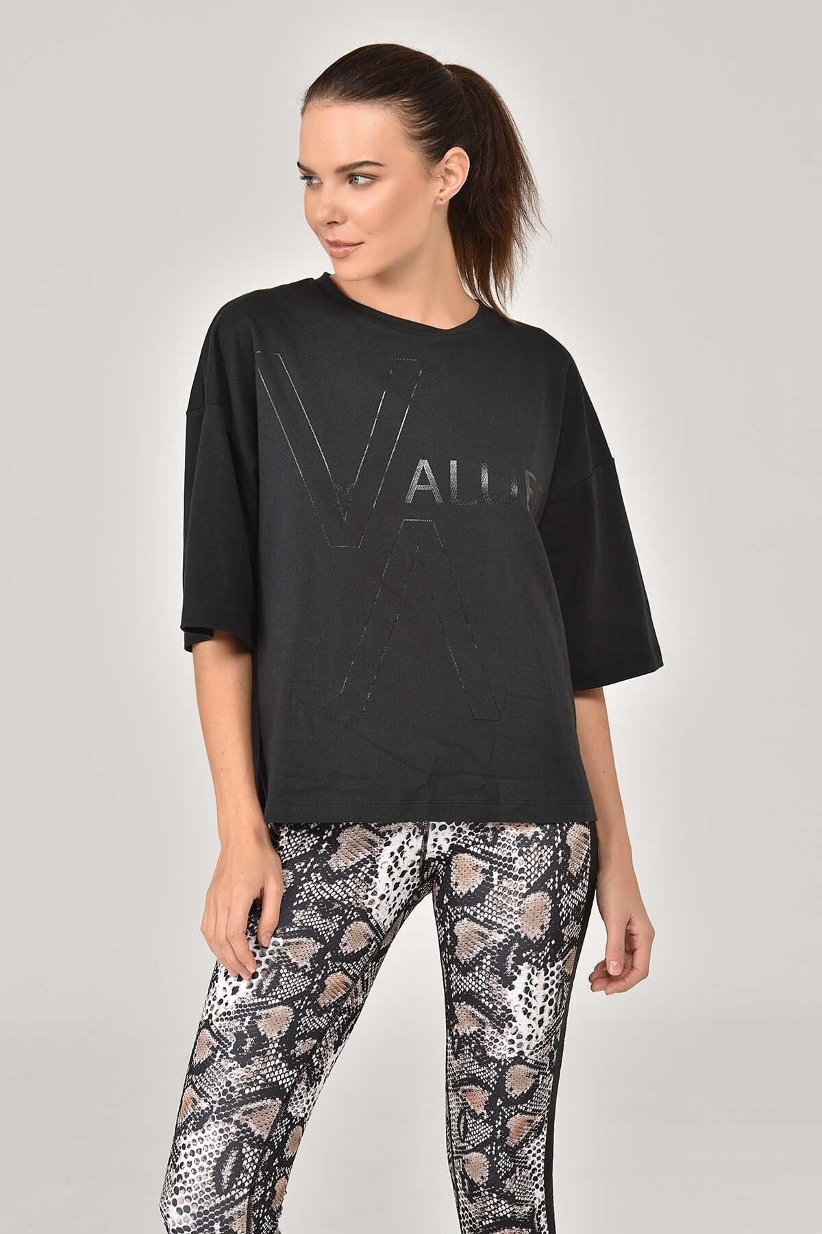bilcee Siyah Kadın T-Shirt FW-1332