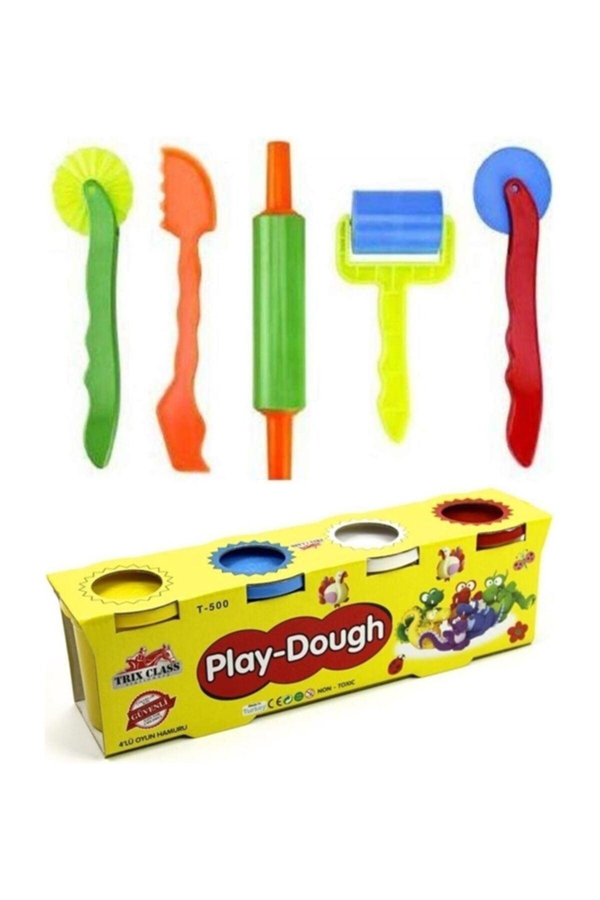 Play Dough Merdane & Bıçak Seti Ve Trix 4'lü Oyun Hamuru