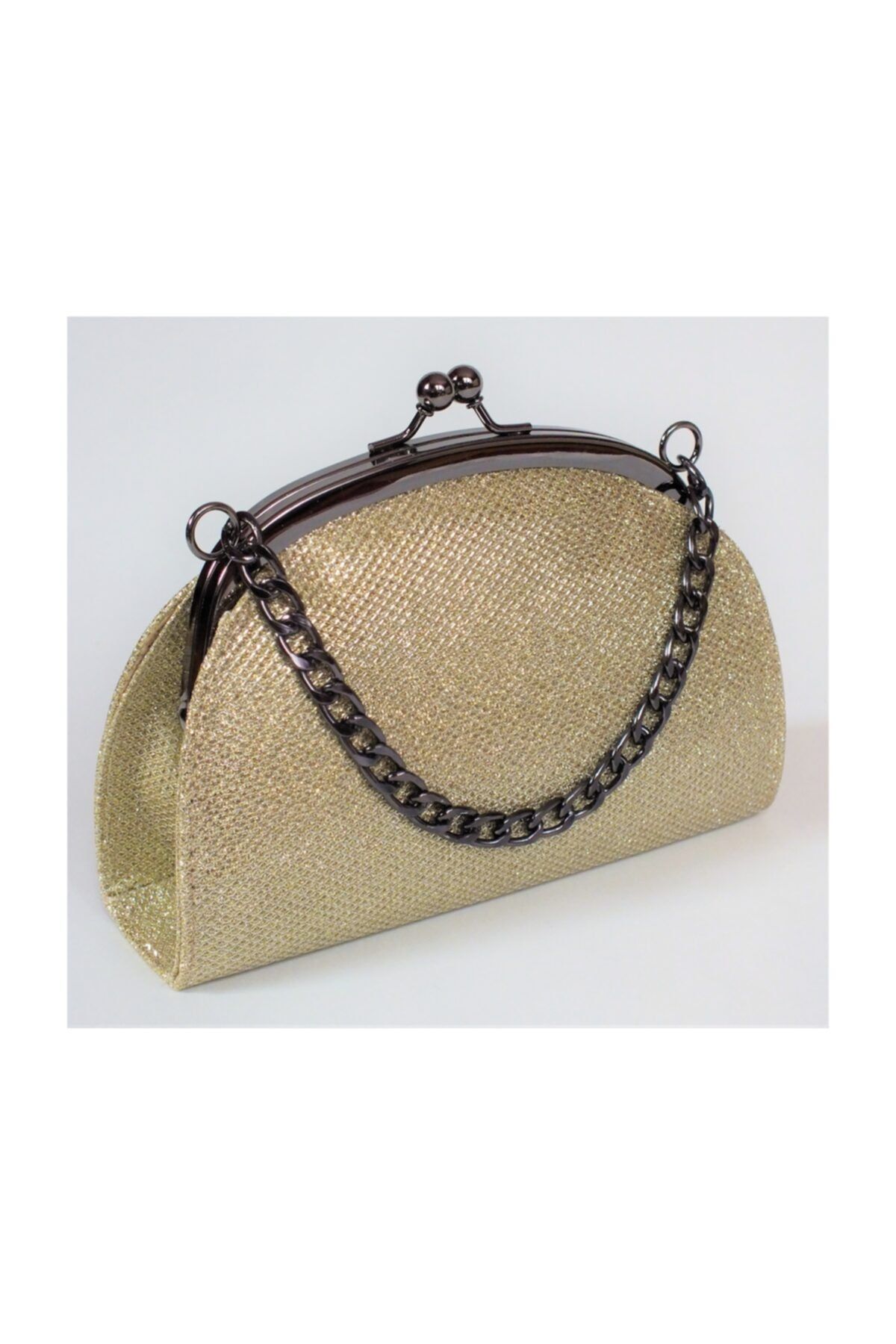 Abiye Butik Çanta Gold Çupra Simli Mini Model Abiye Çanta