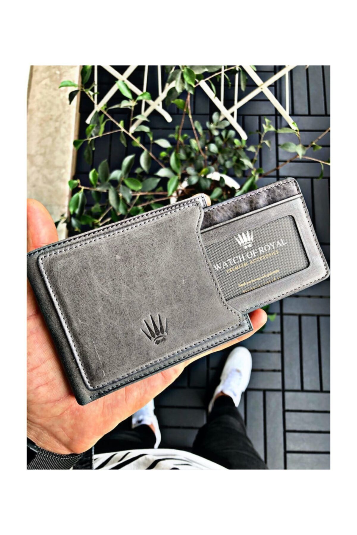 WATCHOFROYAL Lızbon Grey Hakiki Deri Cüzdan