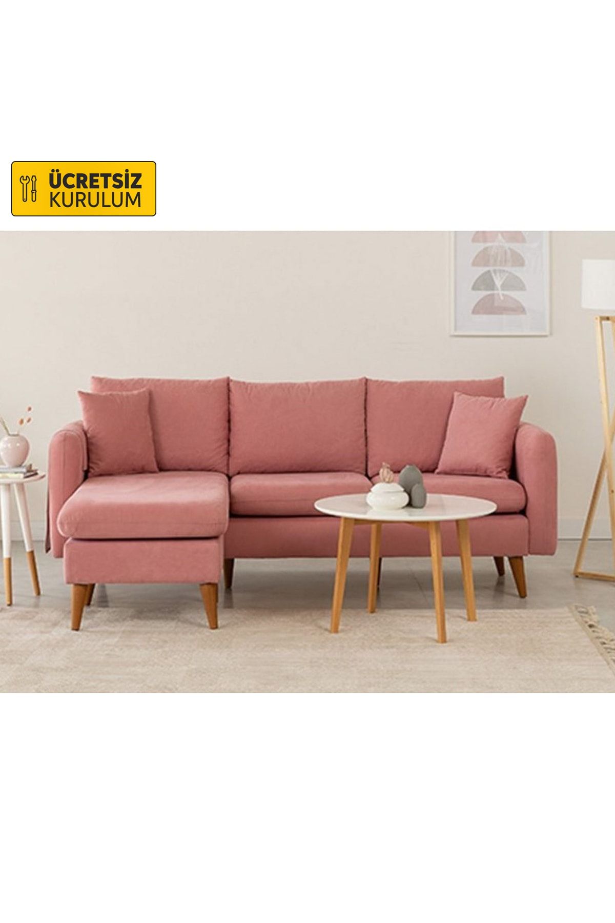 Vivense Sofia Köşe Koltuk-Pembe