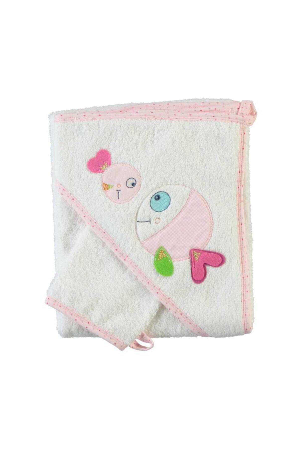 Minidamla Unisex Bebek Kurulama Havlusu Balıklı Pembe Std