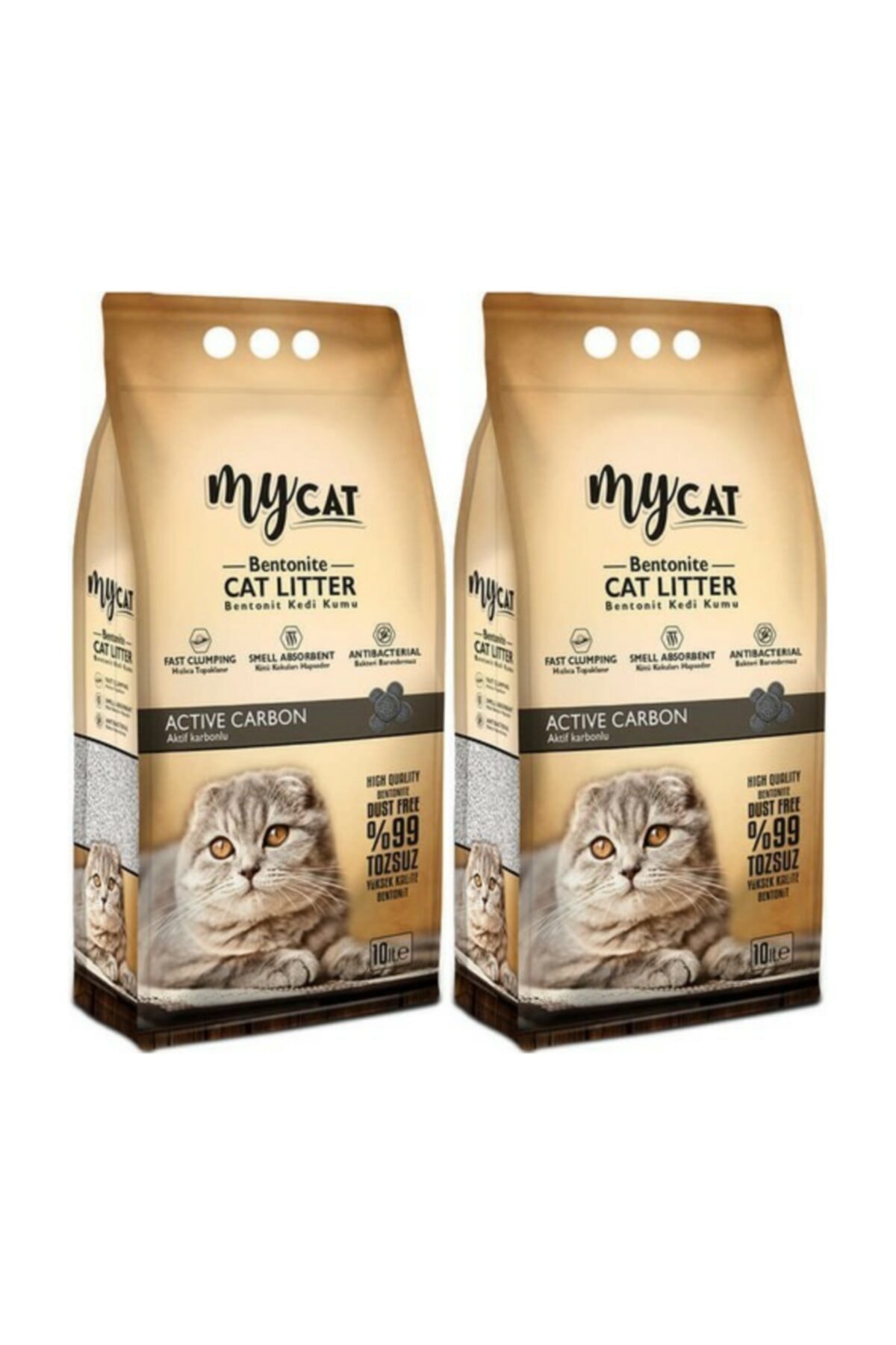 My Cat Mycat Aktif Karbon Topaklaşan Bentonit Kedi Kumu X2 Adet