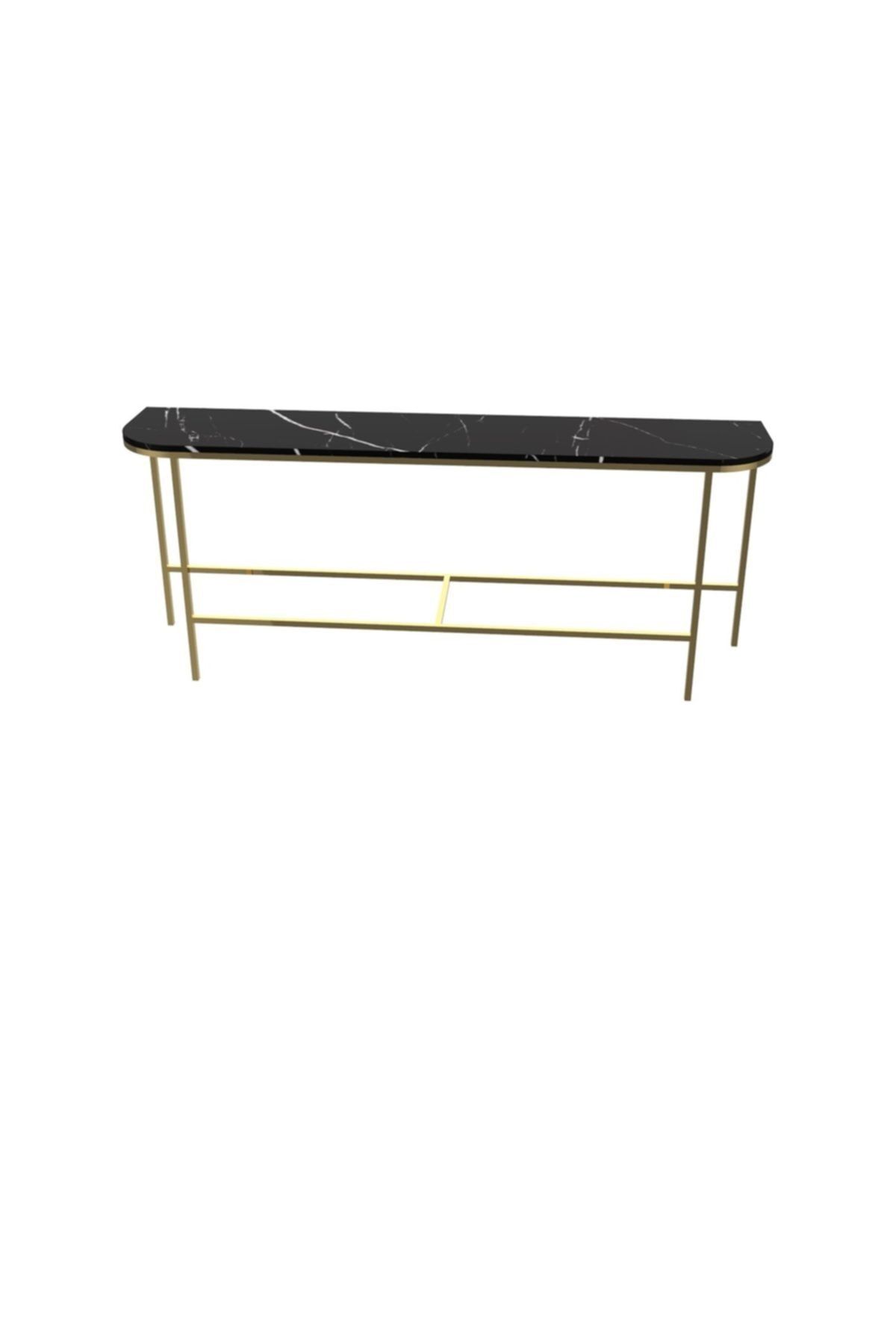 MAKSA Callisto 200cm Alexandrette Black Parlak Paslanmaz Titanyum Gold Konsol