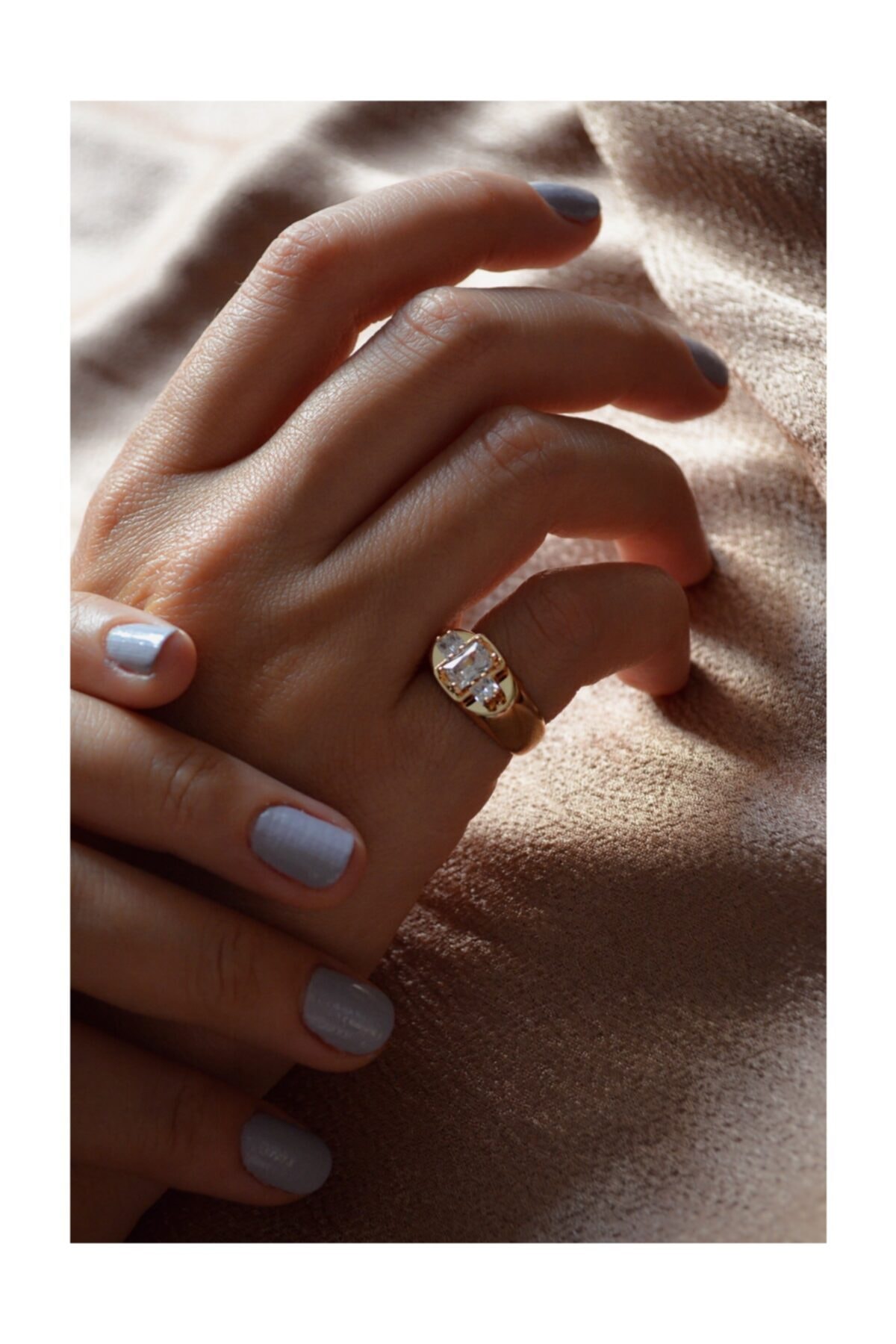 My Joyas Design Kadın Baget Taşlı Serçe Parmak Yüzüğü