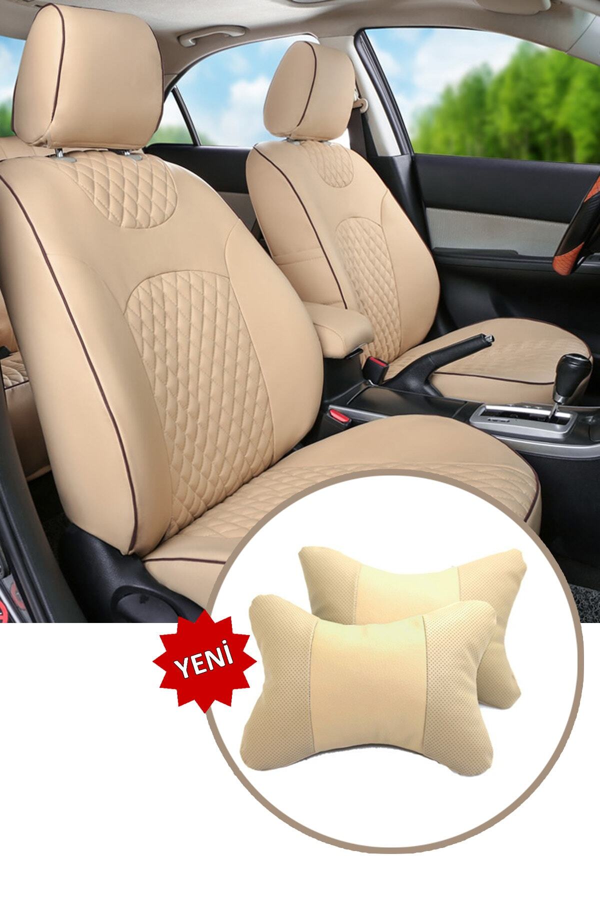 AutoFresh Volkswagen Jetta Oto Koltuk Başlığı Uyumlu Bej Boyun Destek Yastığı