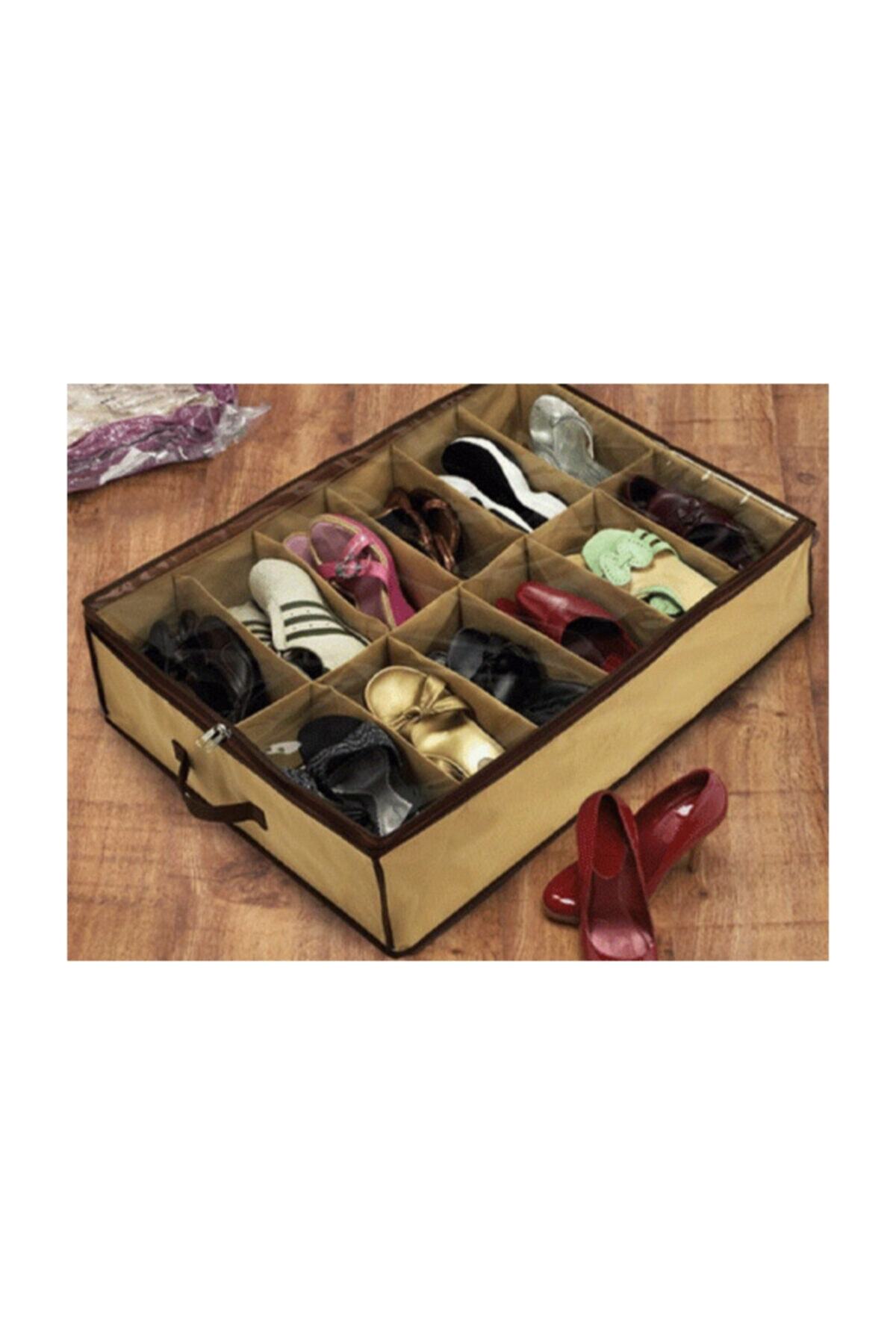 EvimShopping Ayakkabı Saklama Çantası 12 Bölmeli Shoes Under