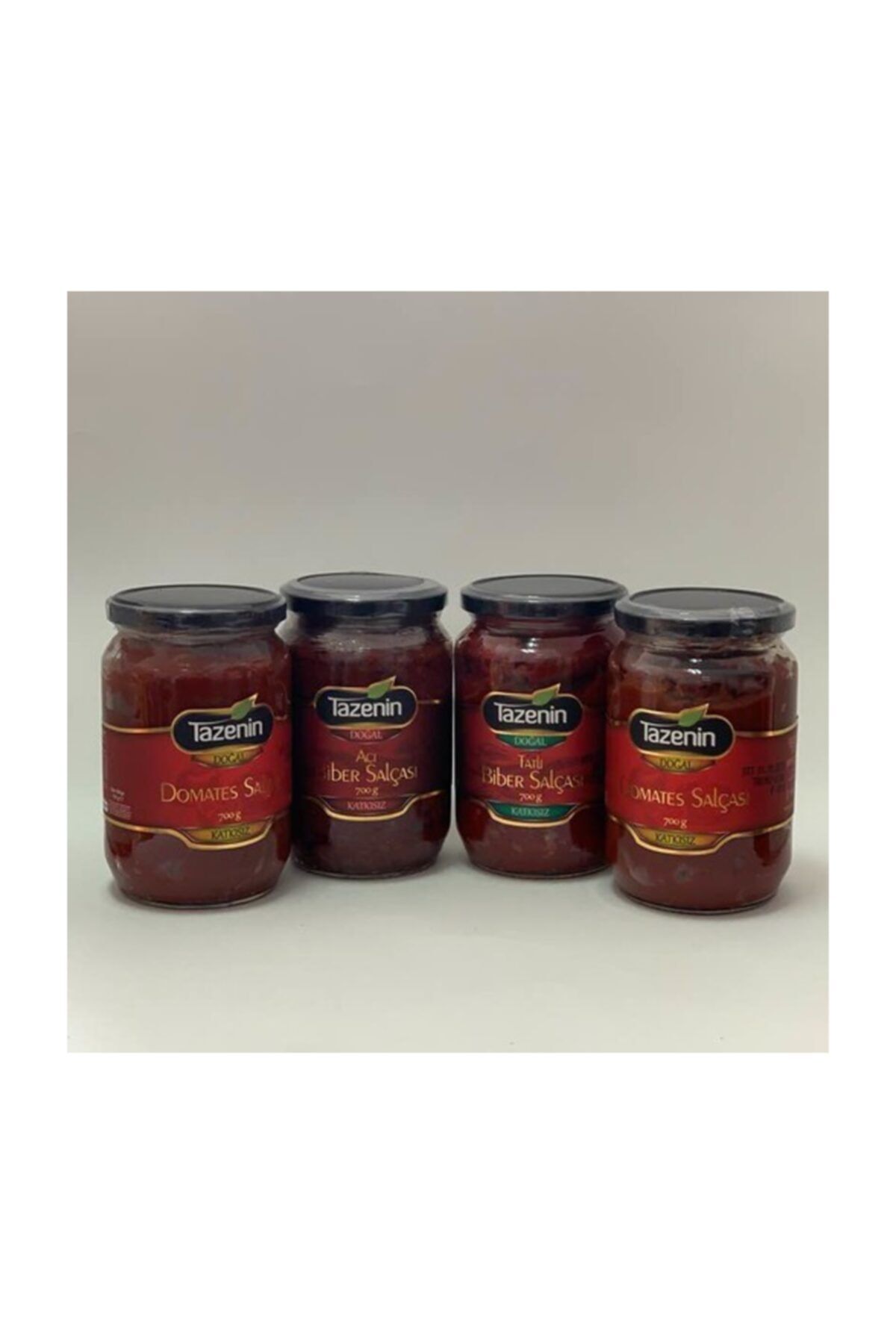 Afiyethane Gaziantep Köy Tipi 4 Lü Salça Seti 2x Domates 700 gr Acı Biber 700 gr Tatlı Biber 700 gr
