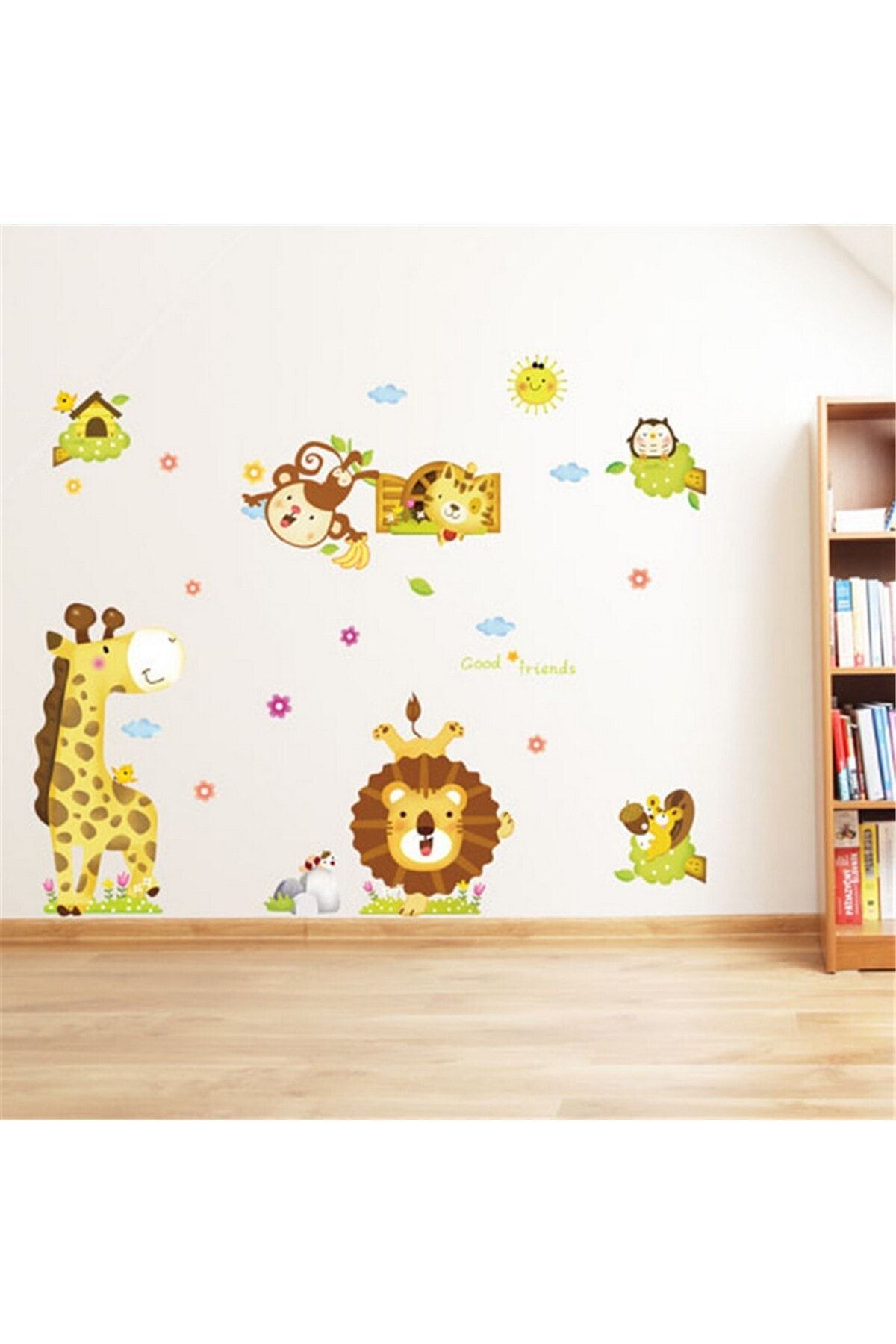 CRYSTAL KIDS Neşeli Orman Hayvanları Yuva Kreş Bebek Ve Çocuk Odası  Duvar Sticker
