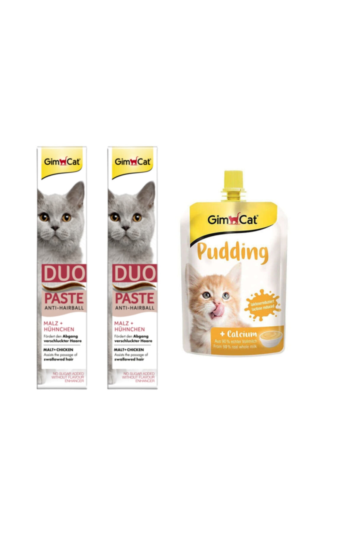 Gimcat 2 Adet Duo Paste Tavuklu Malt Kedi Macunu 50gr Classic Kalsiyum Kedi Pudingi 150 gr