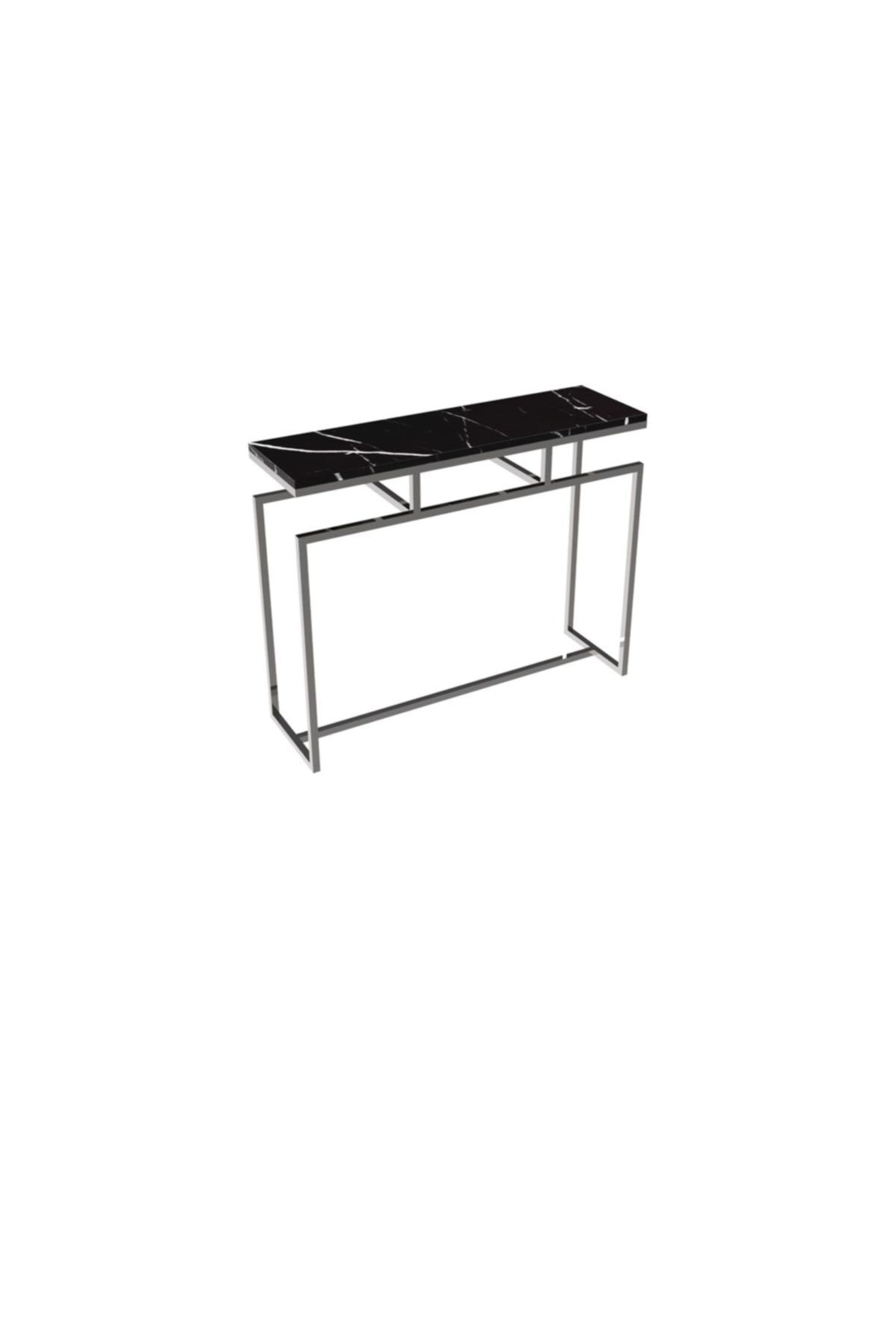 MAKSA Fabrizia 100cm Alexandrette Black Parlak Paslanmaz Konsol