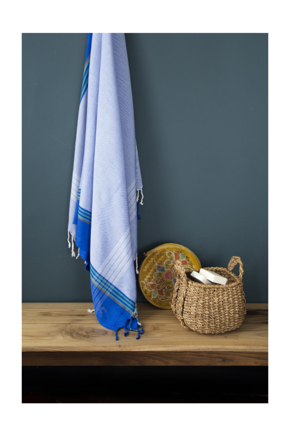 İssimo Home Samos %100 Bambu Peştamal Mavi 90x190 Iss-Tıc-111426