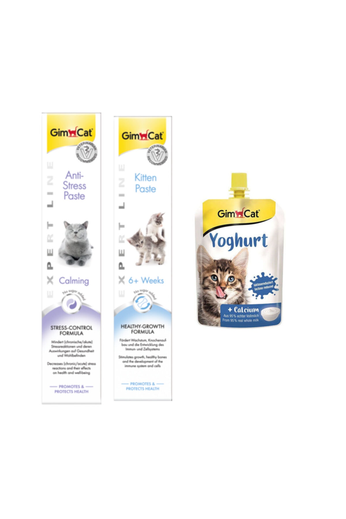 Gimcat Anti-stress Paste 50gr Kitten Paste Kedi Macunu 50gr Yoghurt Kalsiyum Kedi Pudingi 150 gr