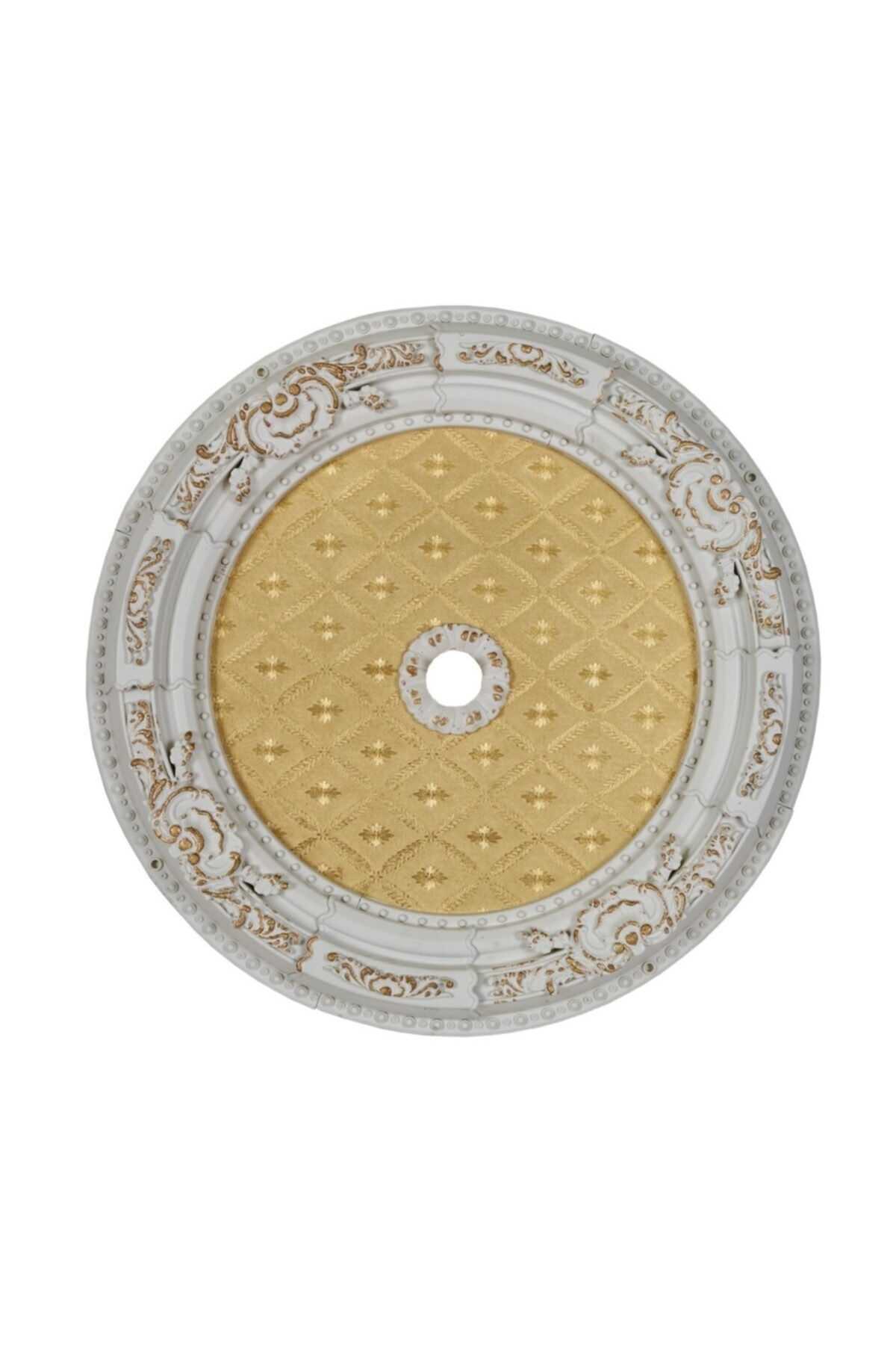 Decomarket Decogold 60 Cm Oval Beyaz Altın Saray Tavan Göbek