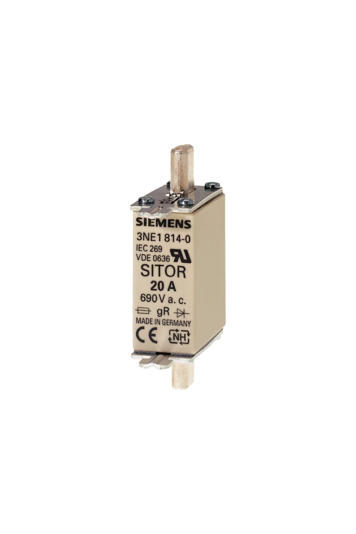 Siemens 3ne1815-0, 25amper, Boy 000, 690volt, Nh Sıtor Bıçaklı Sigorta Buşonu