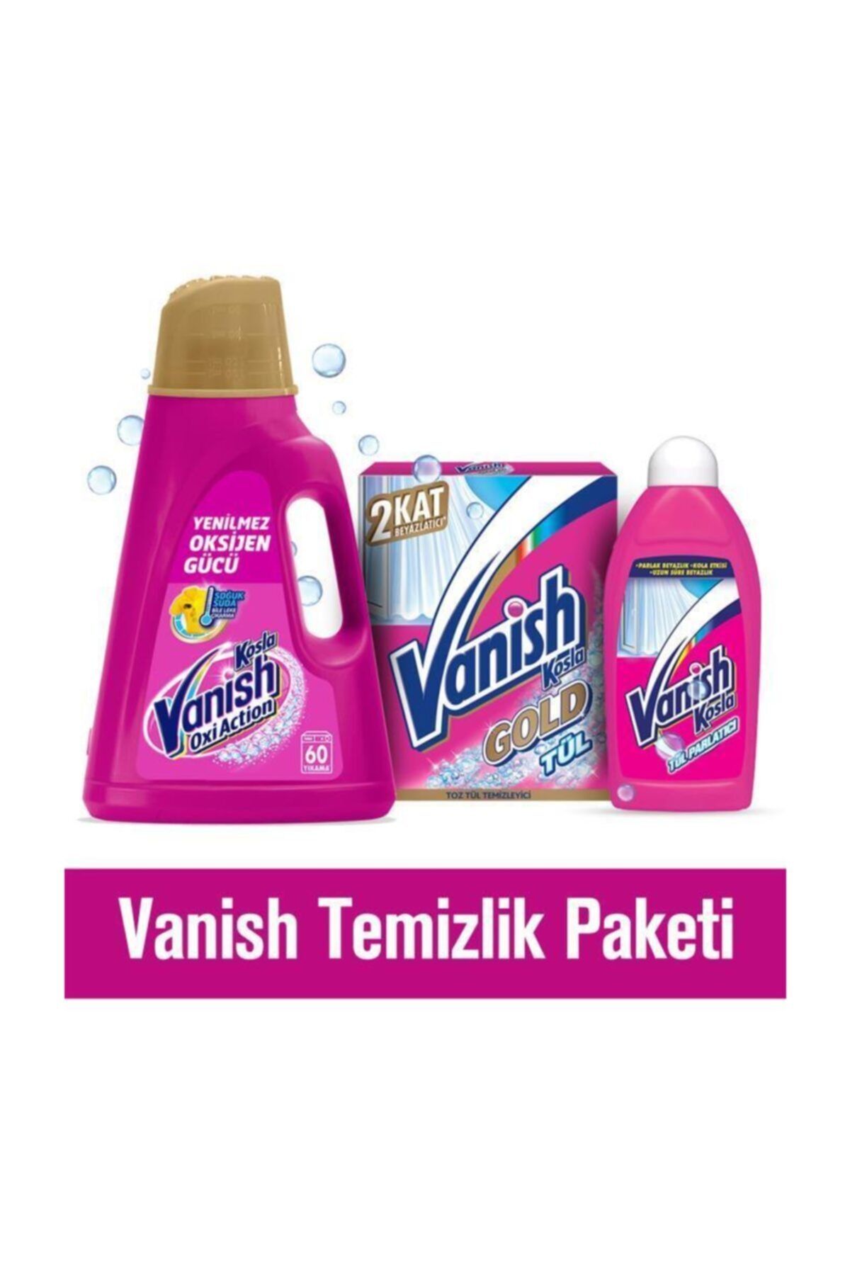 Vanish Temizlik Paketi ( 3l + Tül Temizleyici 2'li Paket Toz 450 gr + Parlatıcı 450 ml)