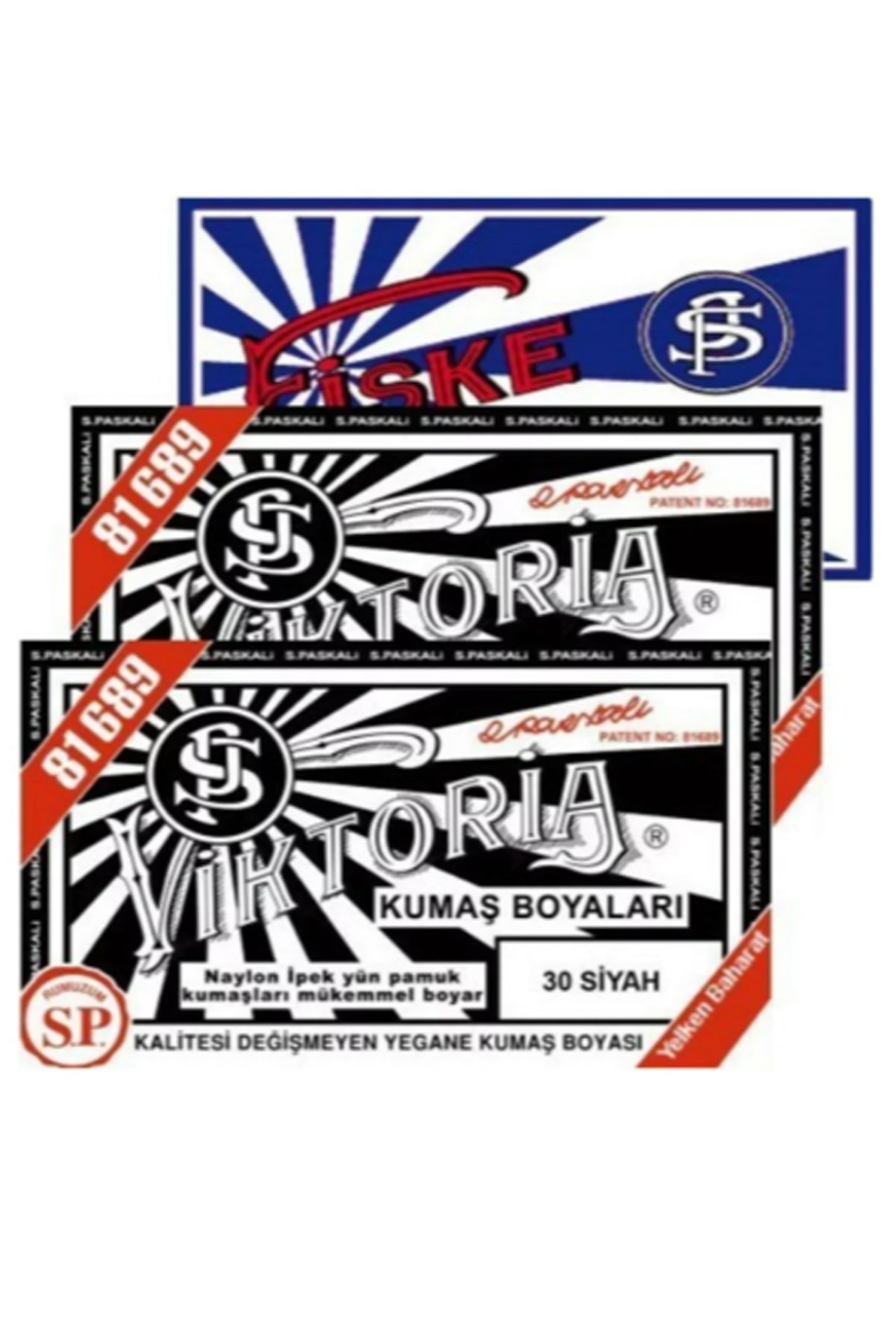 Sidentra Kumaş Boyası Siyah 2 Paket+fiske Sabitleme 1 Paket