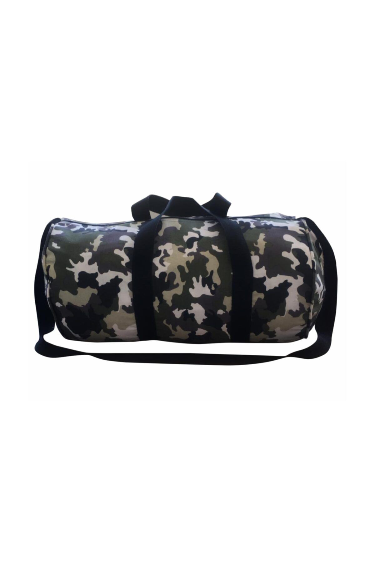 REMEGE Silindir Spor Çanta Fitness Çanta Omuz Askılı 52 Cm Seyahat Çantası Duffel Çanta Kamuflaj Çanta