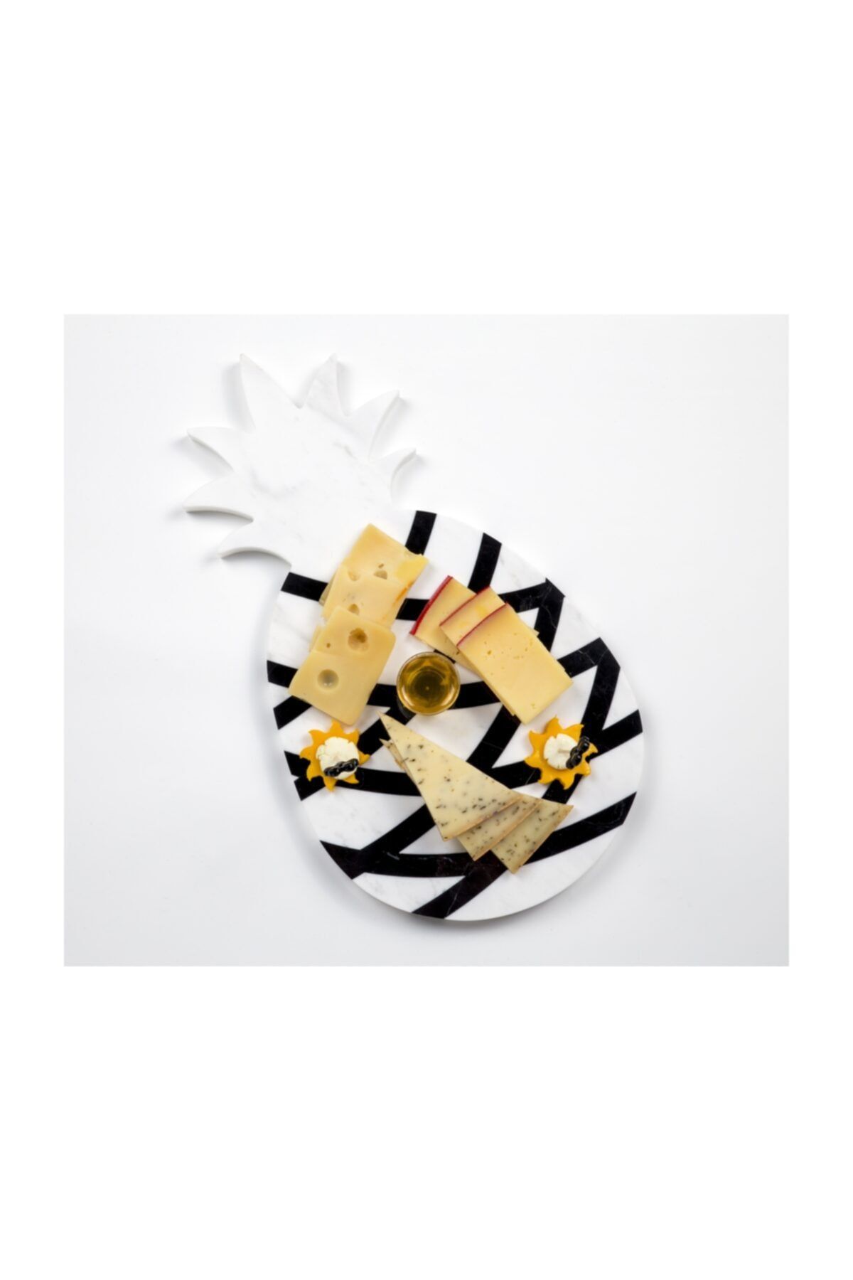 3wdesign mermer ananas sunum tablasi peynir tabagi siyah cizgili fiyati yorumlari trendyol