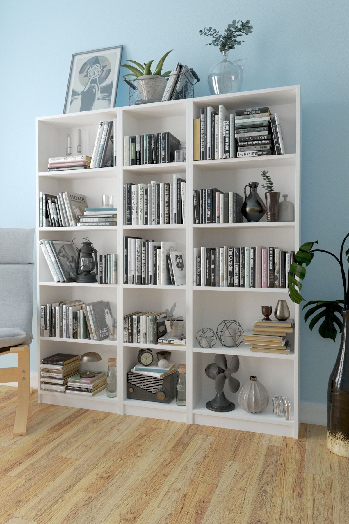 Mobitopya Kitaplık / Beyaz 150 Cm