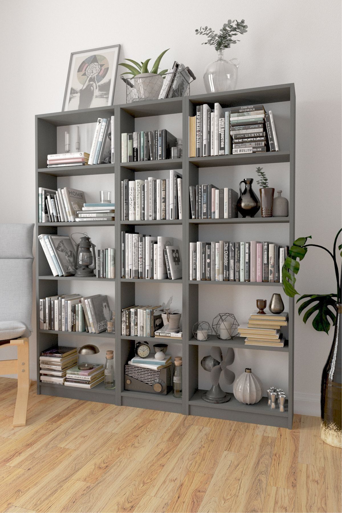 Mobitopya Kitaplık / Antrasit 150 Cm