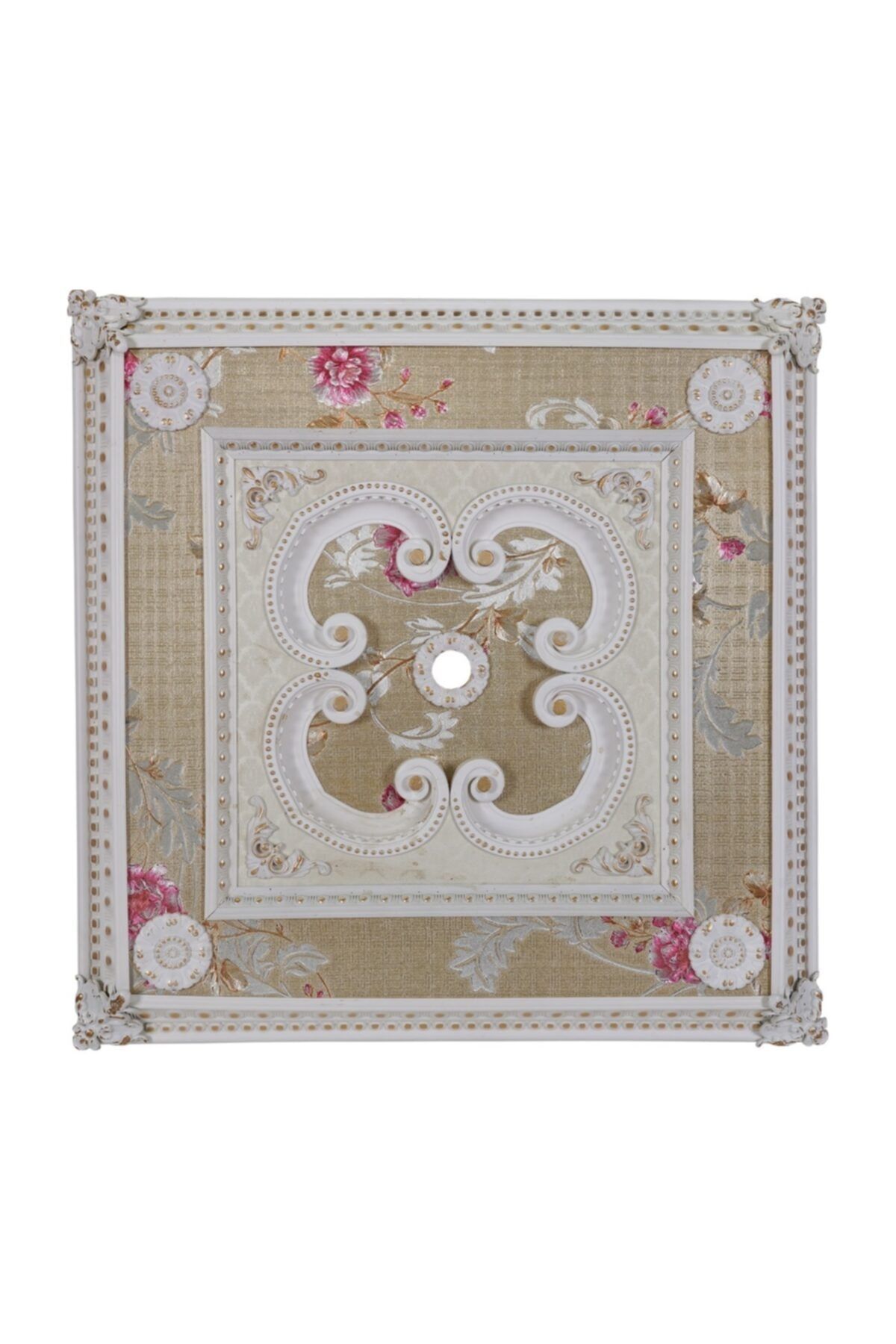 Decomarket Kare Beyaz Altın Saray Tavan 90x90 cm