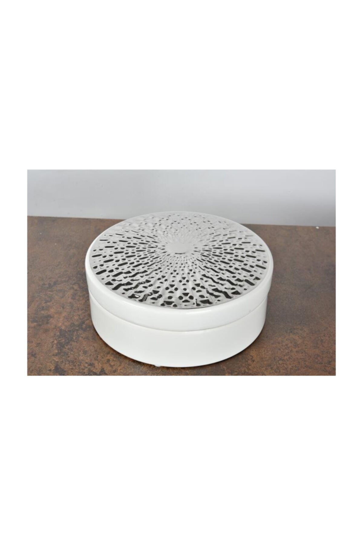 SETABIANCA Prowhıte Round Dekor Şekerlik Sılver Büyük 25*25*10 Cm