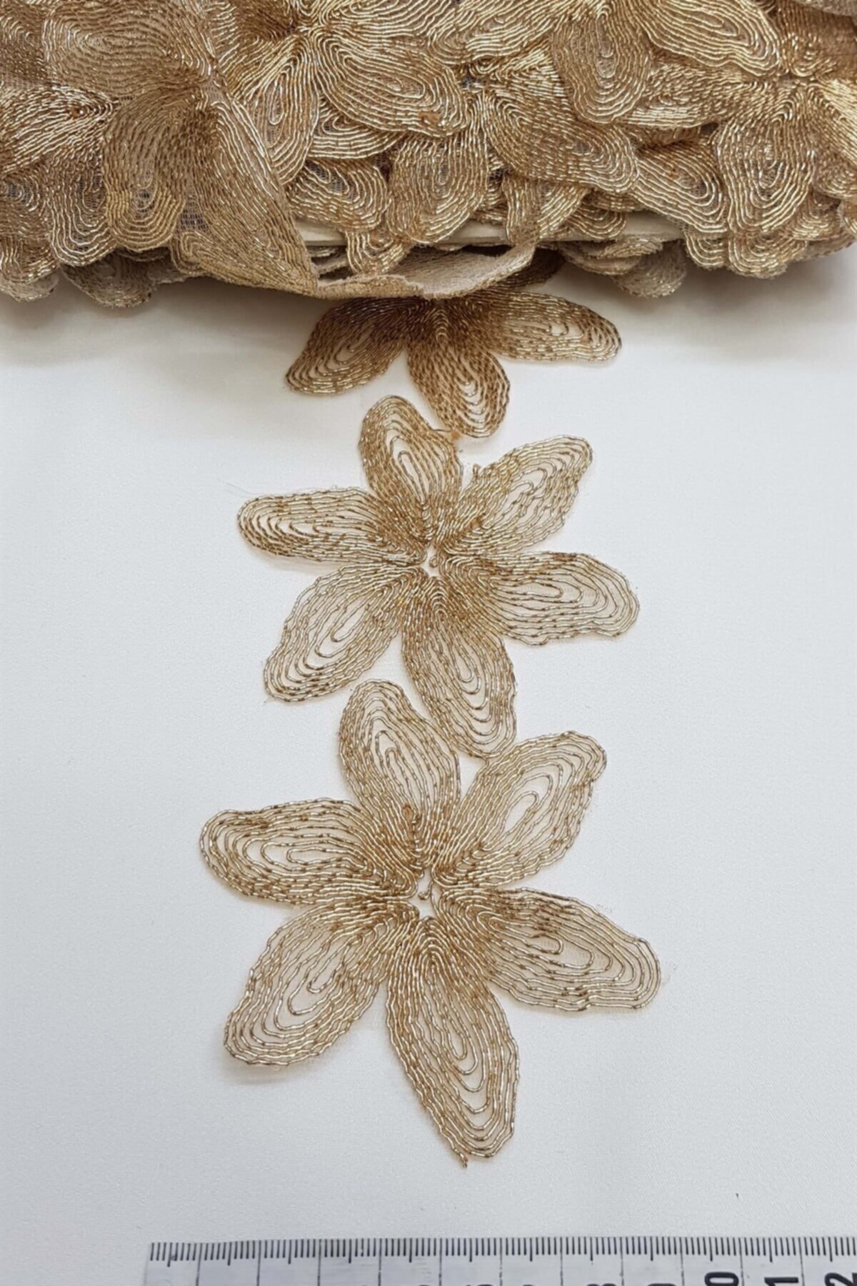 Hayalperest boncuk Bakır Simli Çiçek Desen Güpür