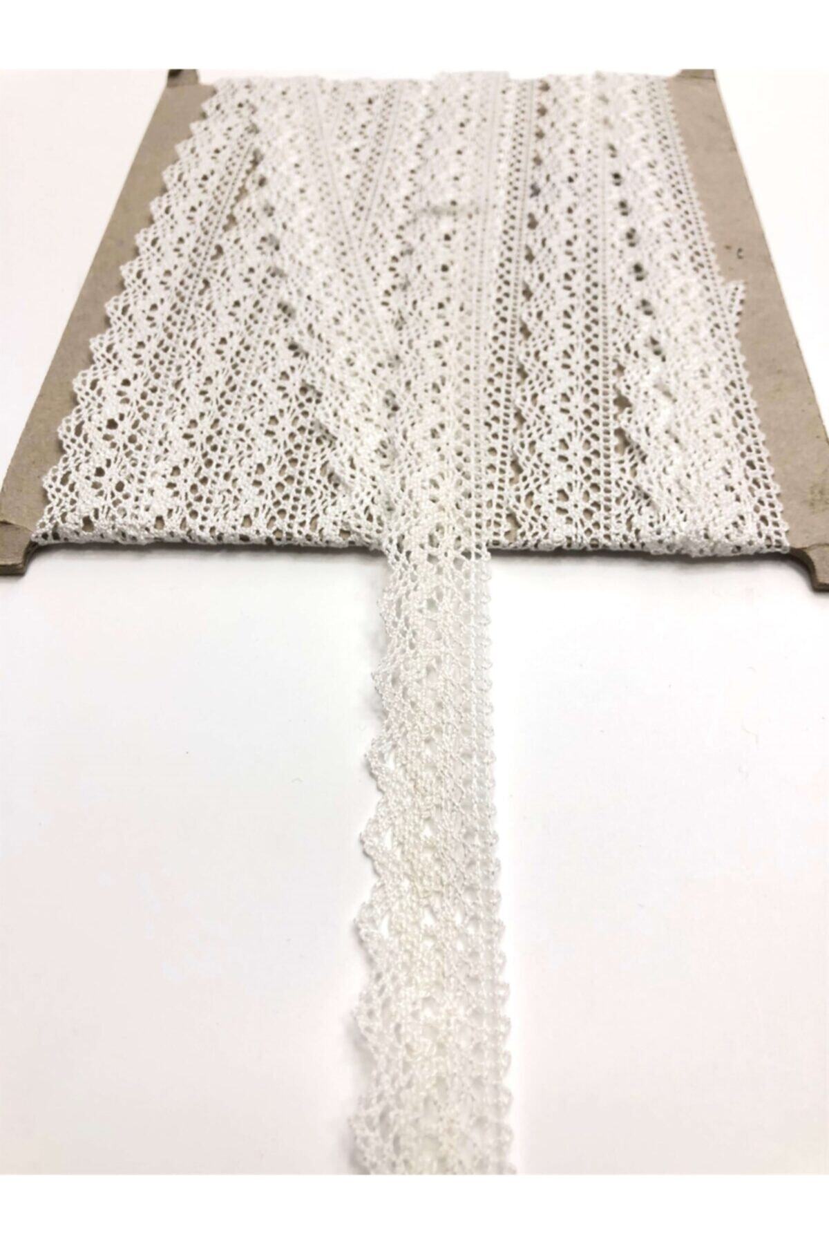 Hayalperest boncuk Beyaz Kopanaki Koton Dantel 2,5 Cm