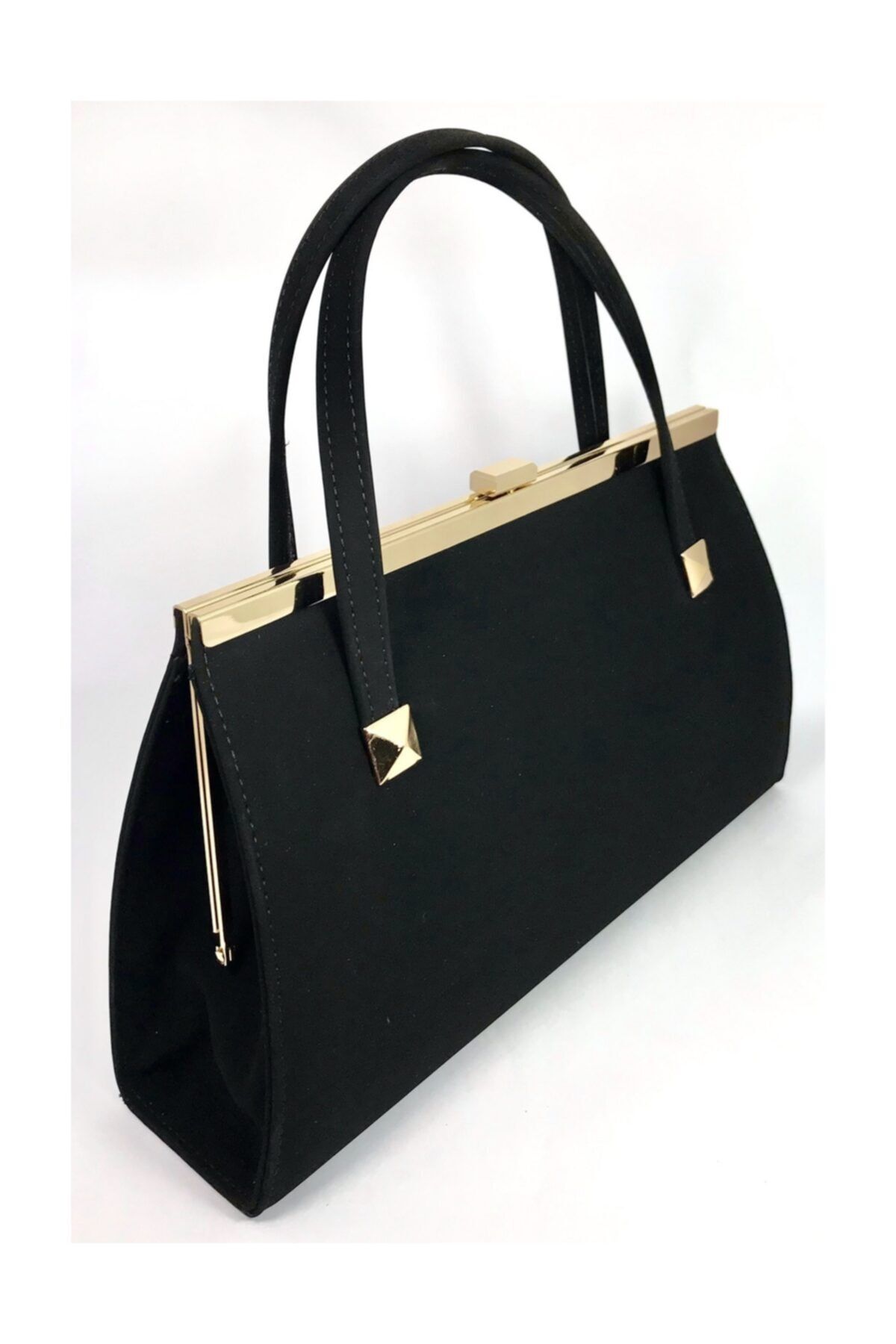 Abiye Butik Çanta Siyah Süet Class Abiye Çanta