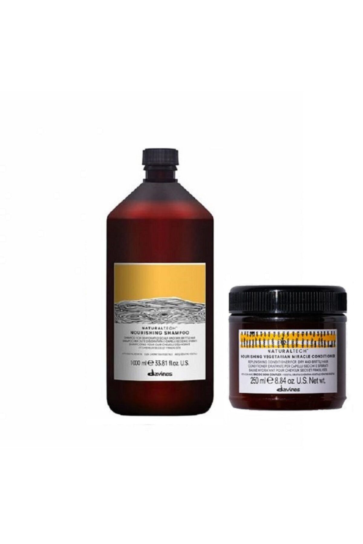 Davines Naturaltech Nourishing Shampoo 1000ml+naturaltech Nourishing Vegatarian Miracle Condition 250ml