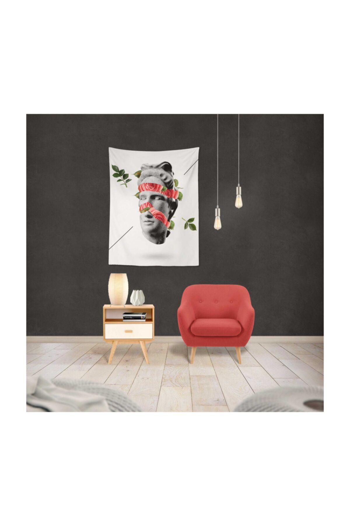 BuanArt Duvar Örtüsü 70x100 Cm - Gül Kafa