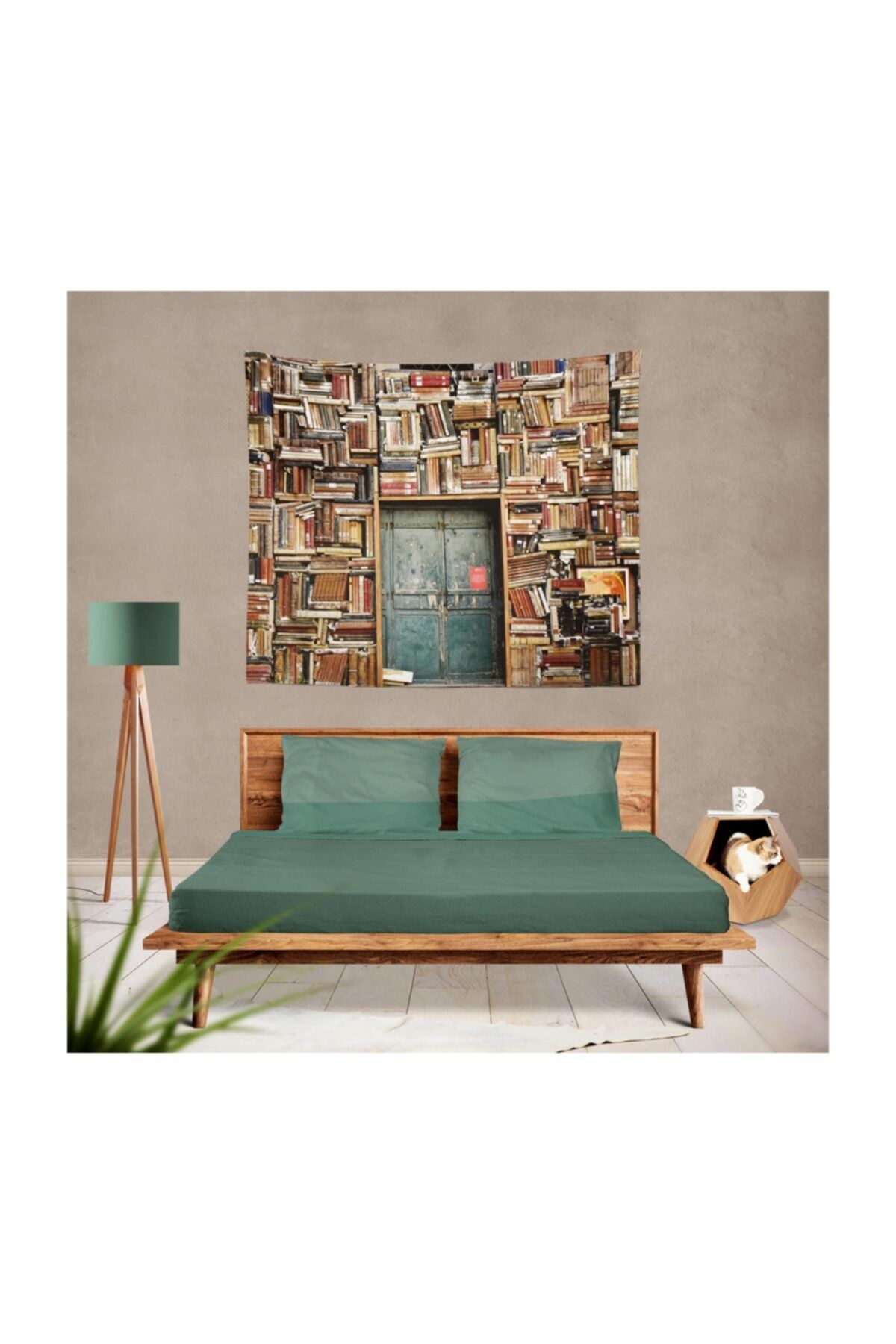 BuanArt Duvar Örtüsü 130x150 cm - Kitaplık Ve Kapı