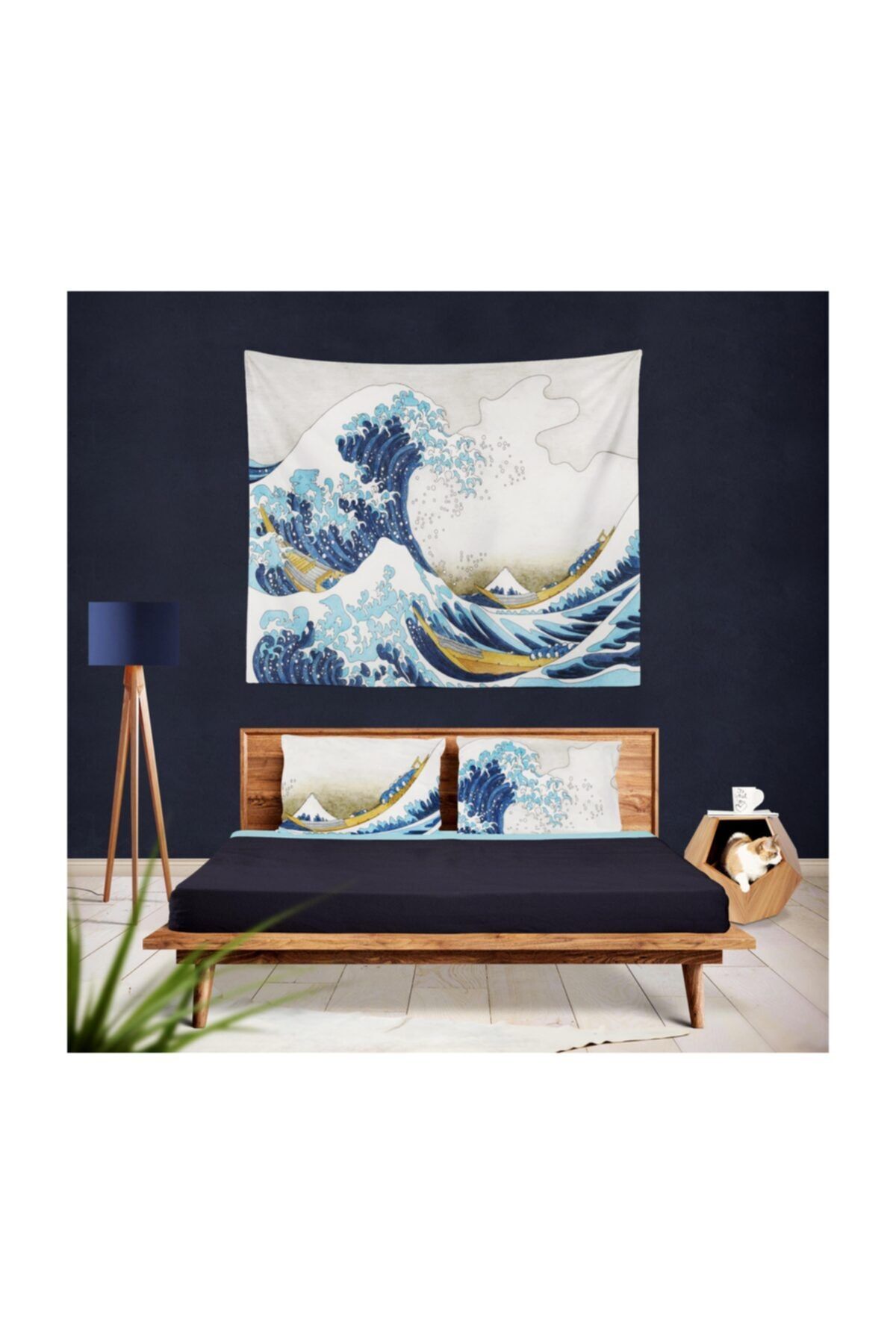BuanArt Duvar Örtüsü 130x150 Cm - The Great Wave Of Kanagawa