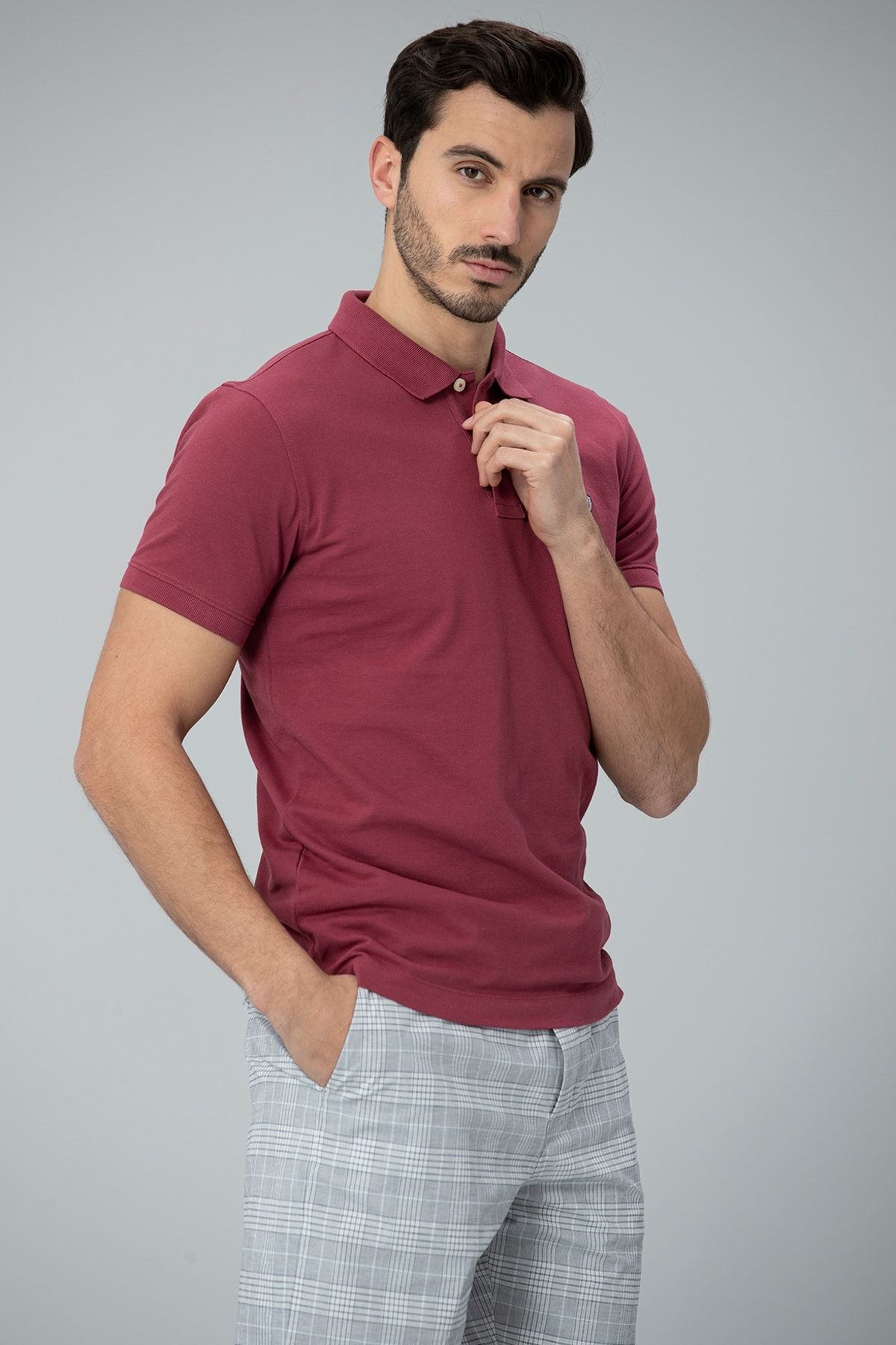 Lufian Laon Spor Polo T- Shirt Bordo