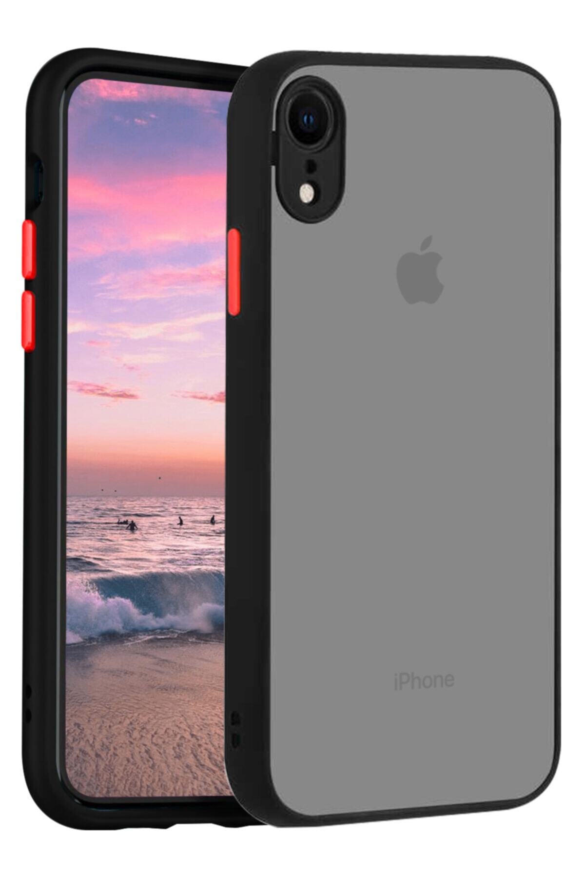 Telefon Aksesuarları Iphone Xr Kılıf Şeffaf Mat Kamera Köşe Korumalı Pürüzsüz Sert