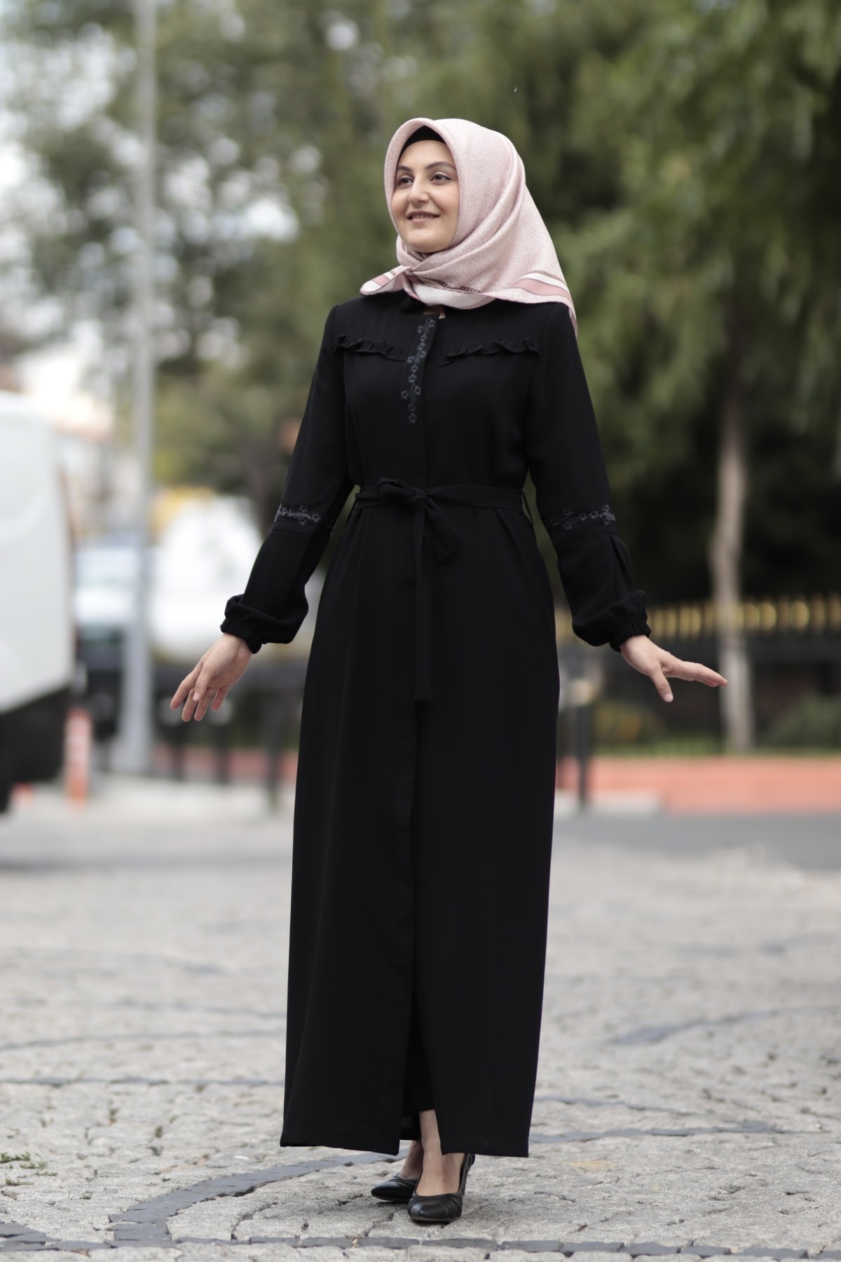 Zey&Ka Butik Cepli Fırfır Detay Pardesü