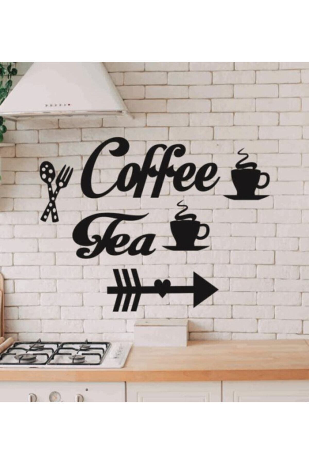 AYDINREKLAM Sticker Mutfak Dekorasyonu Coffe & Tea & Ok & Bardak
