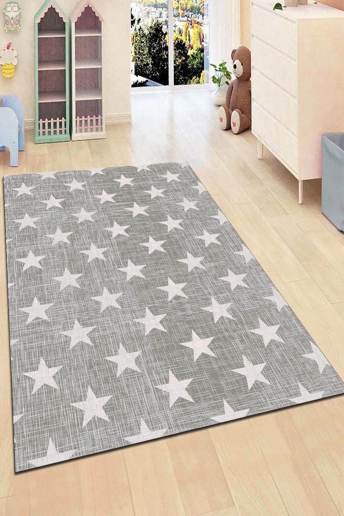 Babil Home Antibakteriyel Kaymaz Tabanlı Makinede Yıkanabilir Çocuk Halısı Kd78