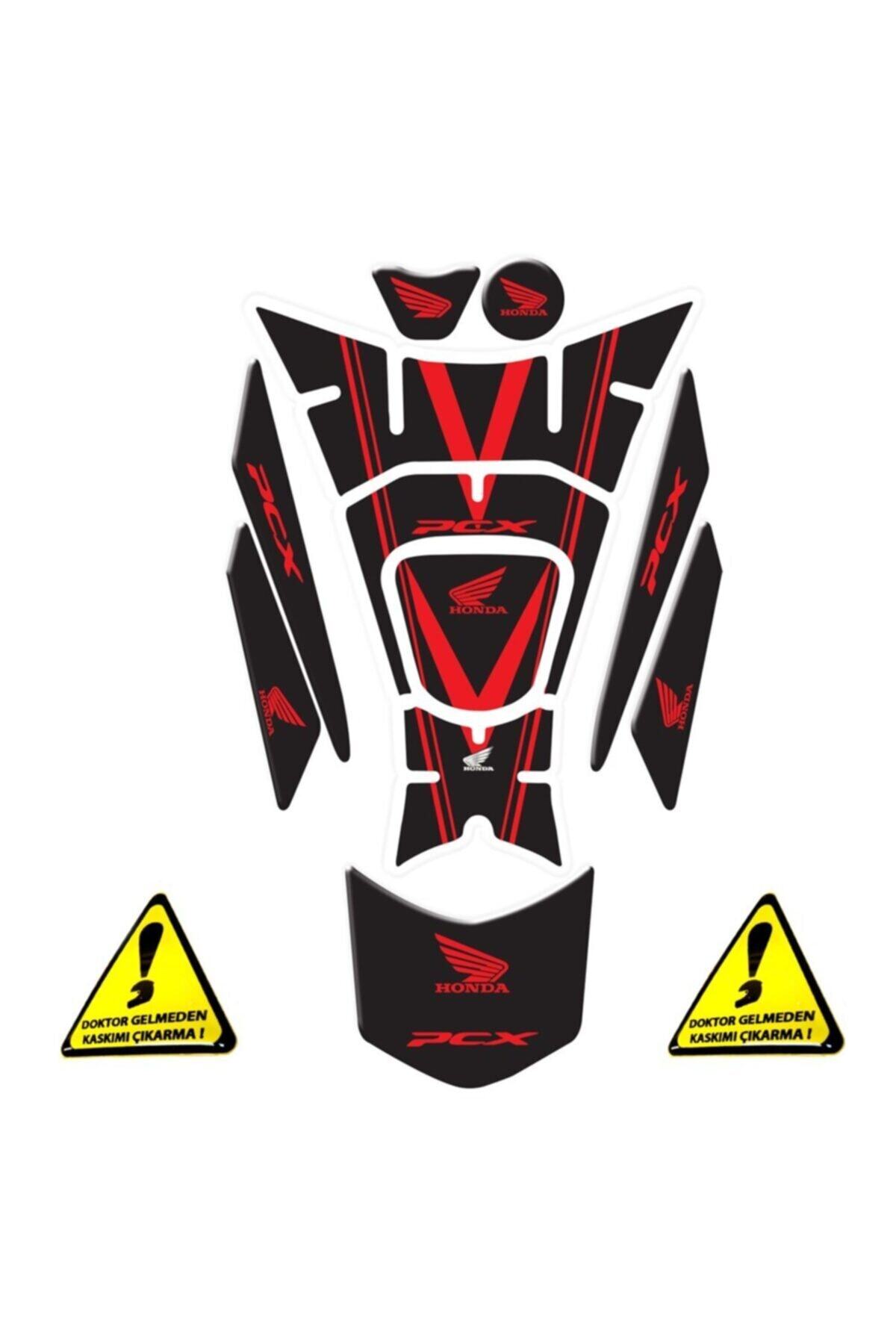 Redline Grafik Honda Pcx 2018-20 Tank Pad Kırmızı Siyah 11 Parça