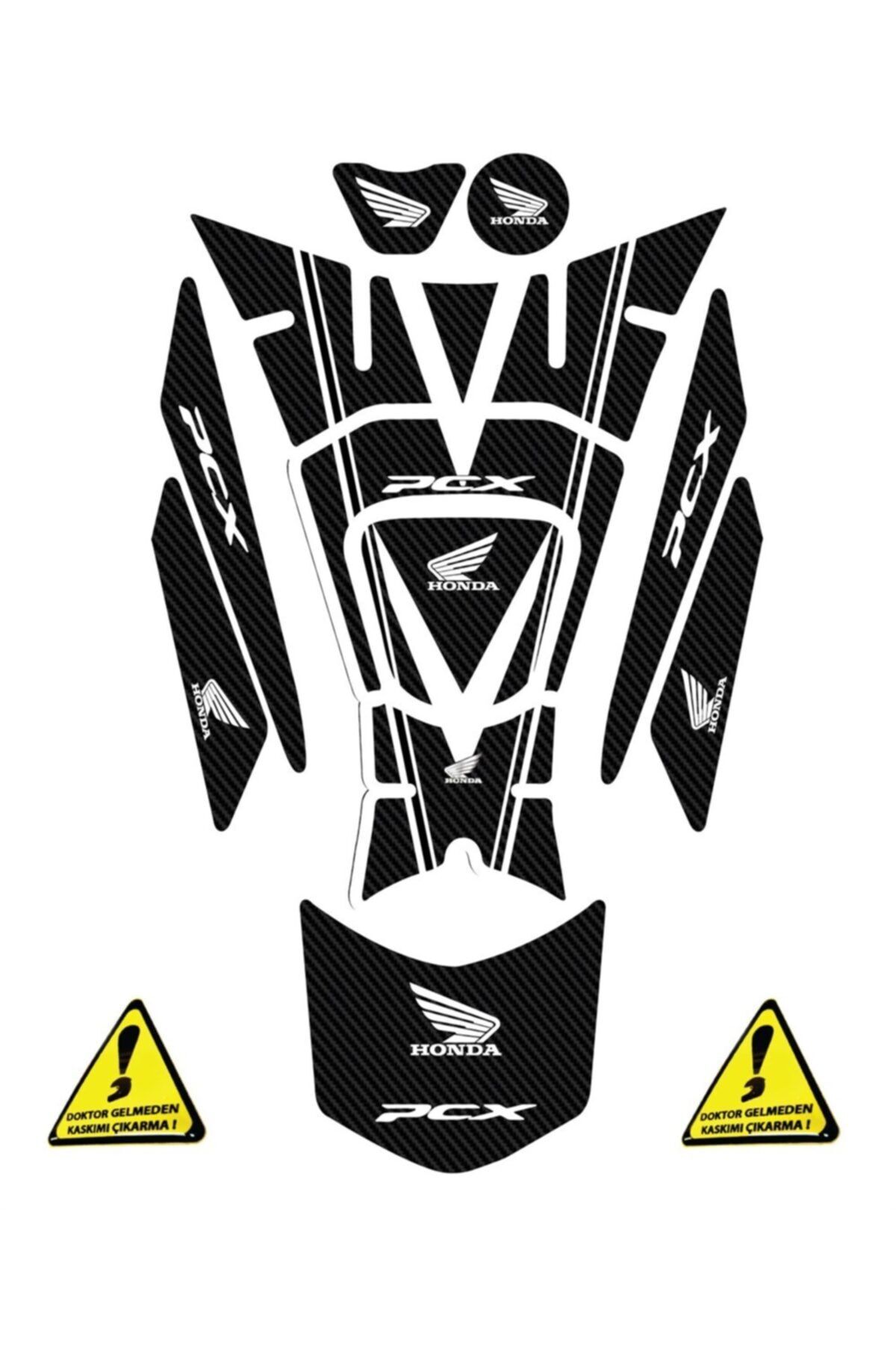 Redline Grafik Honda Pcx 2018-20 Tank Pad Karbon Siyah 11 Parça