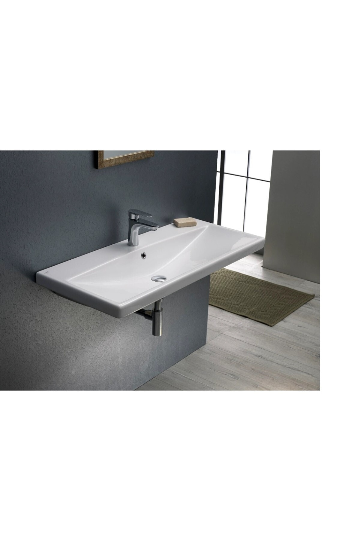 TURKUAZ Cerastyle Elite Etajer Uyumlu Damlalıklı Lavabo 60*45 Cm