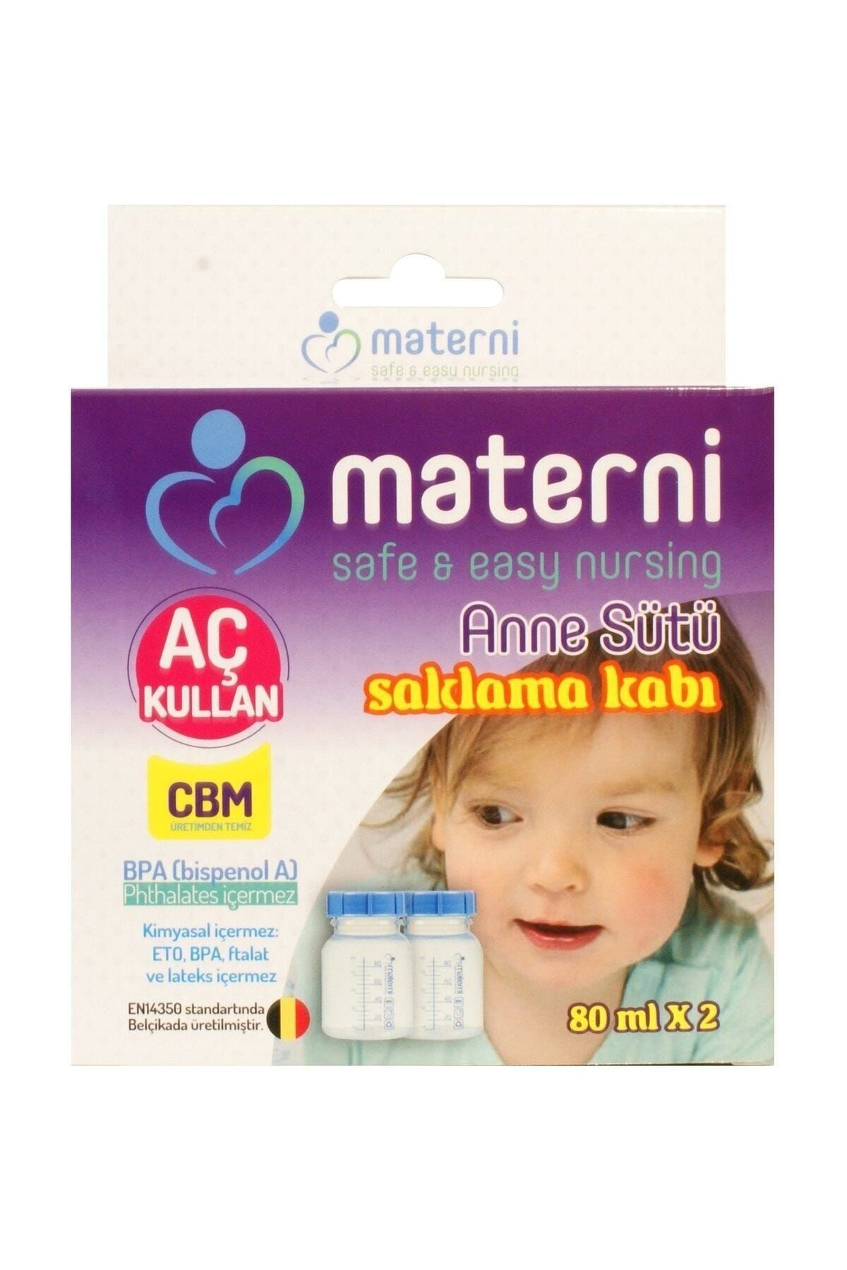 Materni 80ml Biberon Süt Saklama Kabı 2'li
