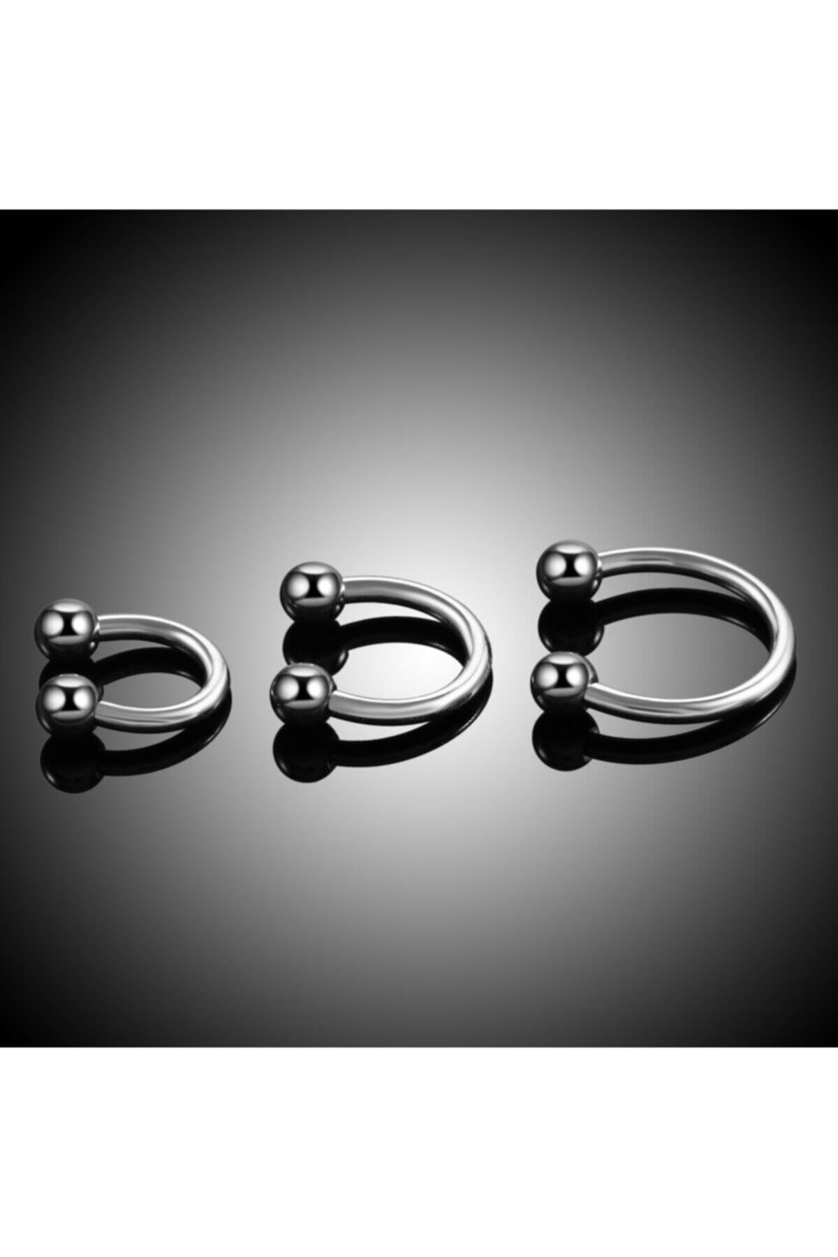 Markiz Takı Gümüş Renk Üçlü Kombin Piercing