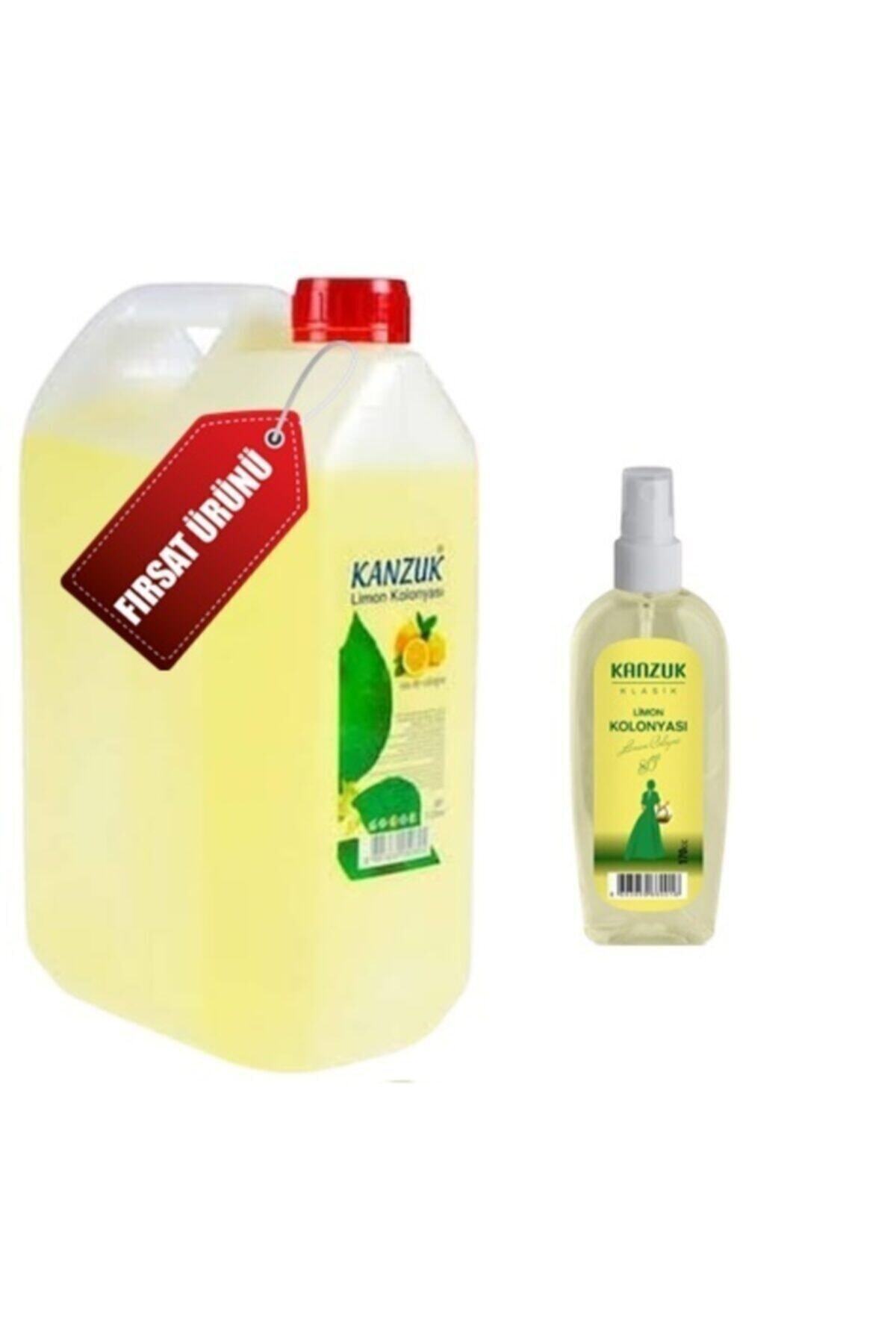 Kanzuk Kolonya 80 Derece 5 Litre Limon Kolonyası 170 Ml 80 Derece Sprey Limon Kolonyası Hediyeli