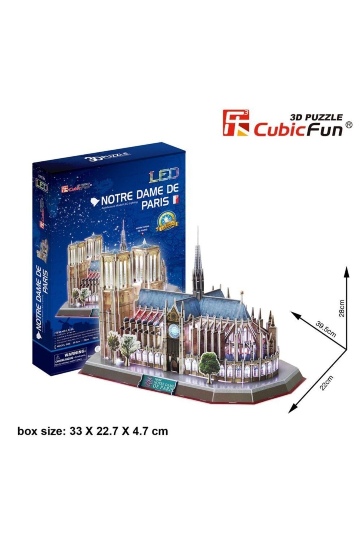 Cubic Fun Notre Dame Kilisesi - Fransa (led Işıklı)