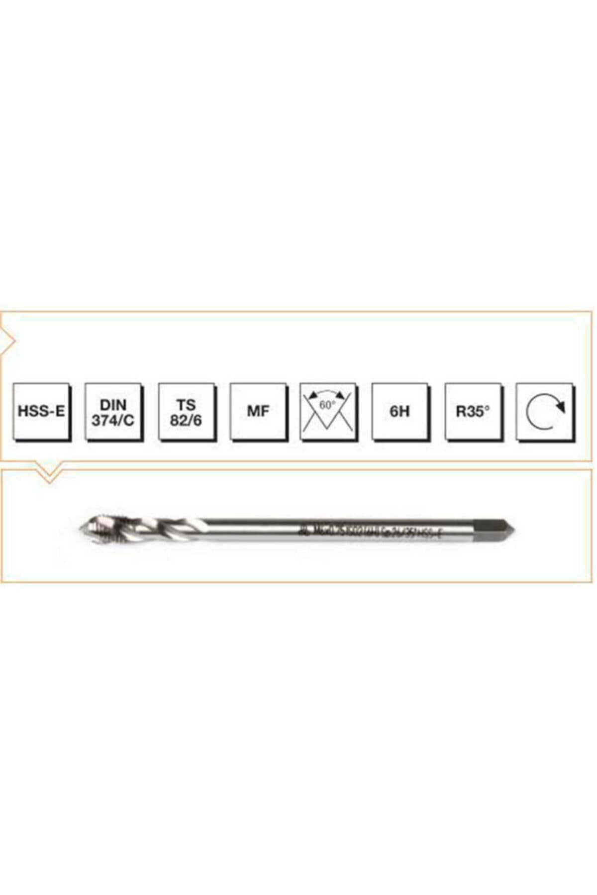 Makina Takım M18x2 Hss-e Dın 374/c Metrik Ince Vidalı Helis Kanallı Makina Kılavuzu